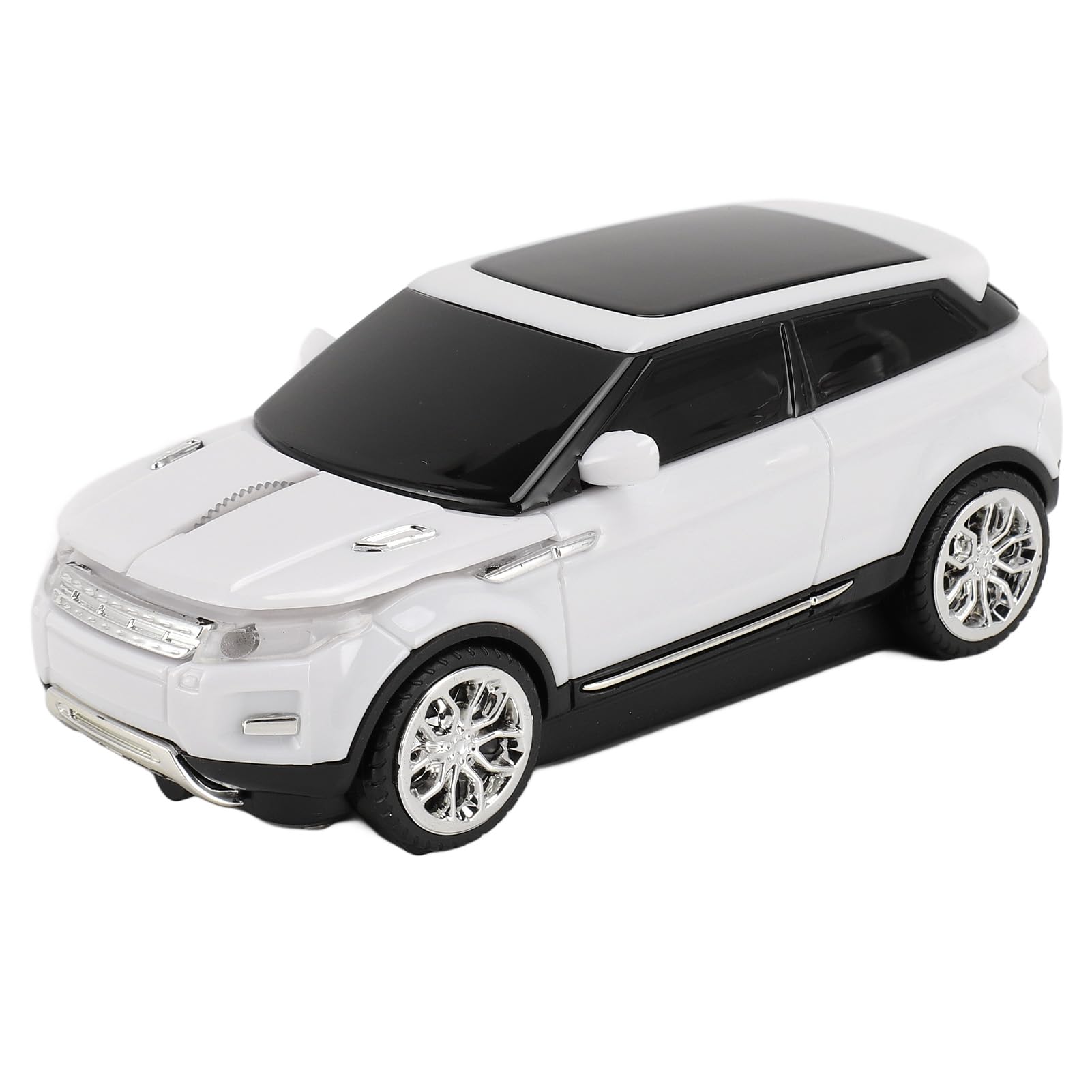 Topiky Kabellose Auto Maus, Sportwagen förmige Computermaus mit USB Empfänger, 1600 DPI, 2,4 GHz Kabellose Maus für Laptop (White)