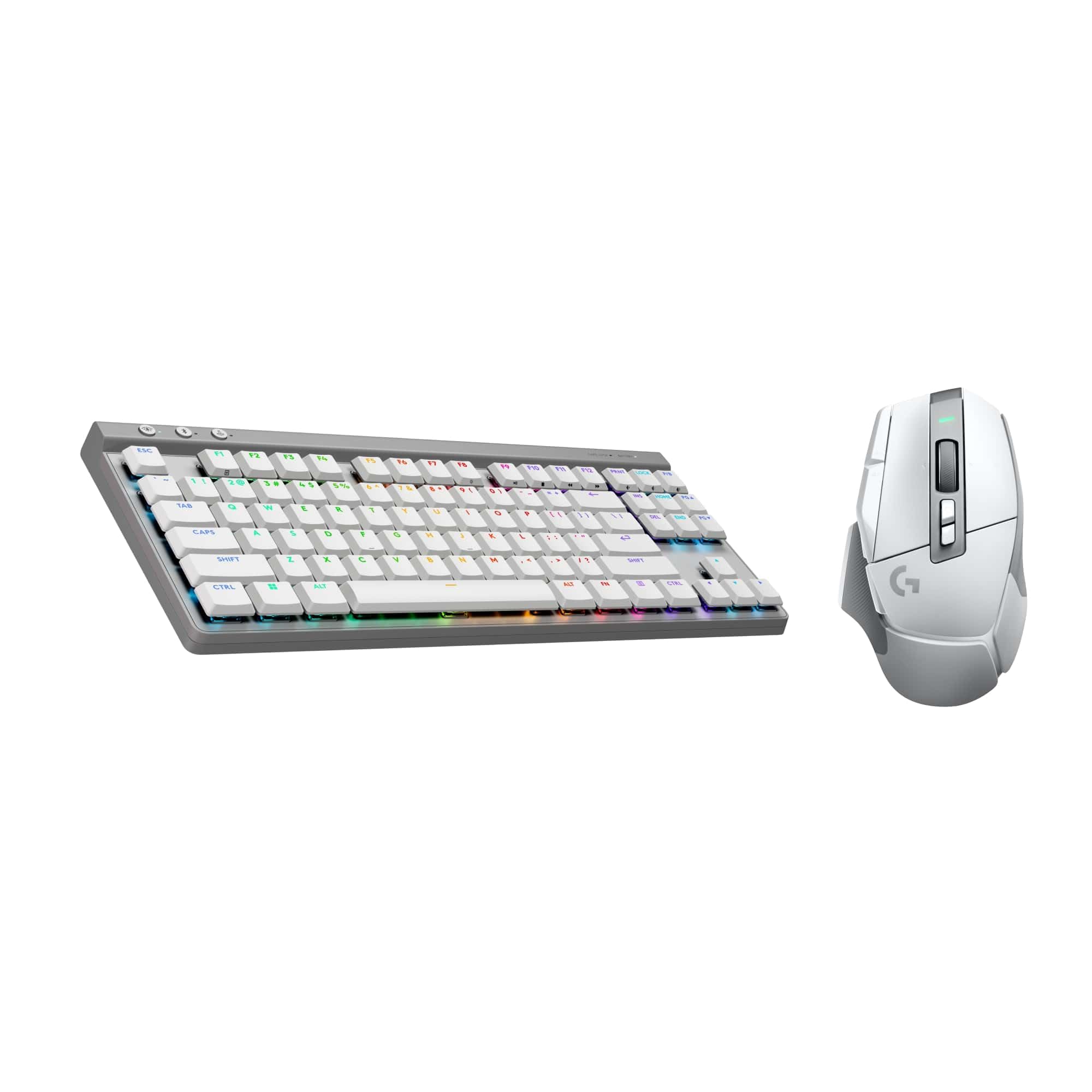 Logitech G502 X LIGHTSPEED Kabellose Gaming-Maus - Optische Maus mit optisch-mechanischen LIGHTFORCE Hybridschaltern, Logitech G G515 LIGHTSPEED TKL kabellose flache PBT-Tastenkappen, DEU QWERTZ- Weiß