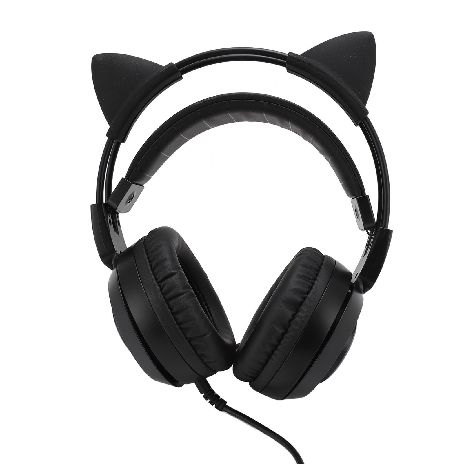 Annadue Cat Ears Gaming-Headset, Over-Ear-Kopfhörer mit Geräuschunterdrückung und Mikrofon, 40-mm-Lautsprecher, 3,5-mm-Stecker, für One, Switch, PC, Telefon (Black)