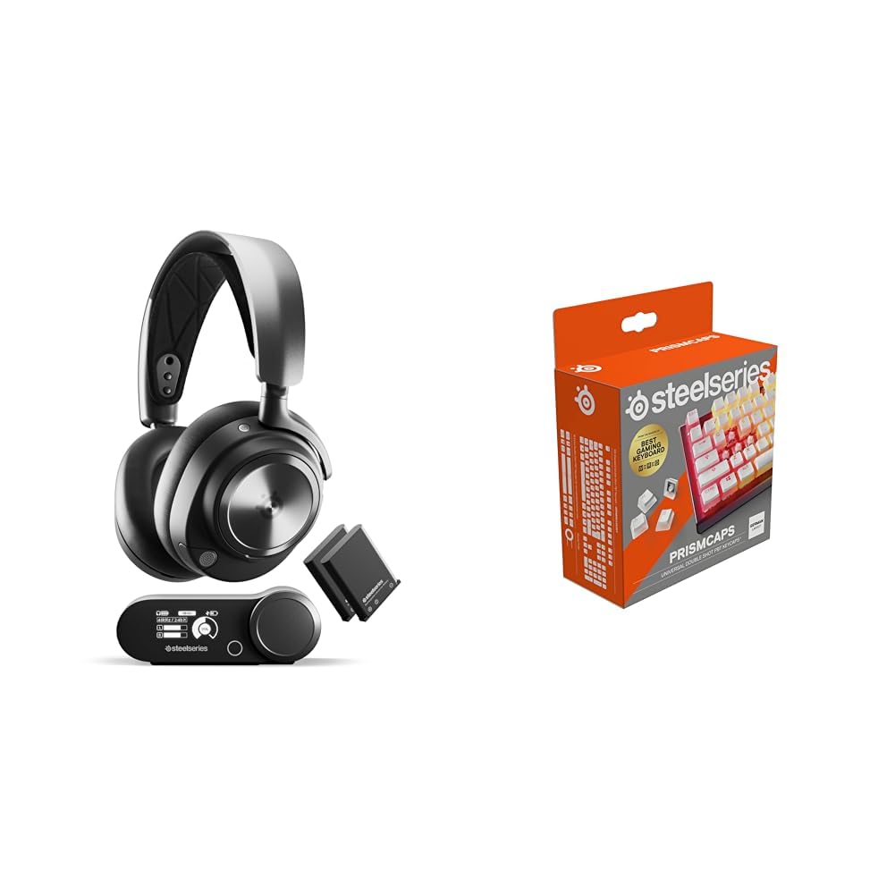 SteelSeries Arctis Nova Pro Wireless Gaming-Headset & PrismCaps – Double-Shot-Tastenset mit „Pudding“-Optik