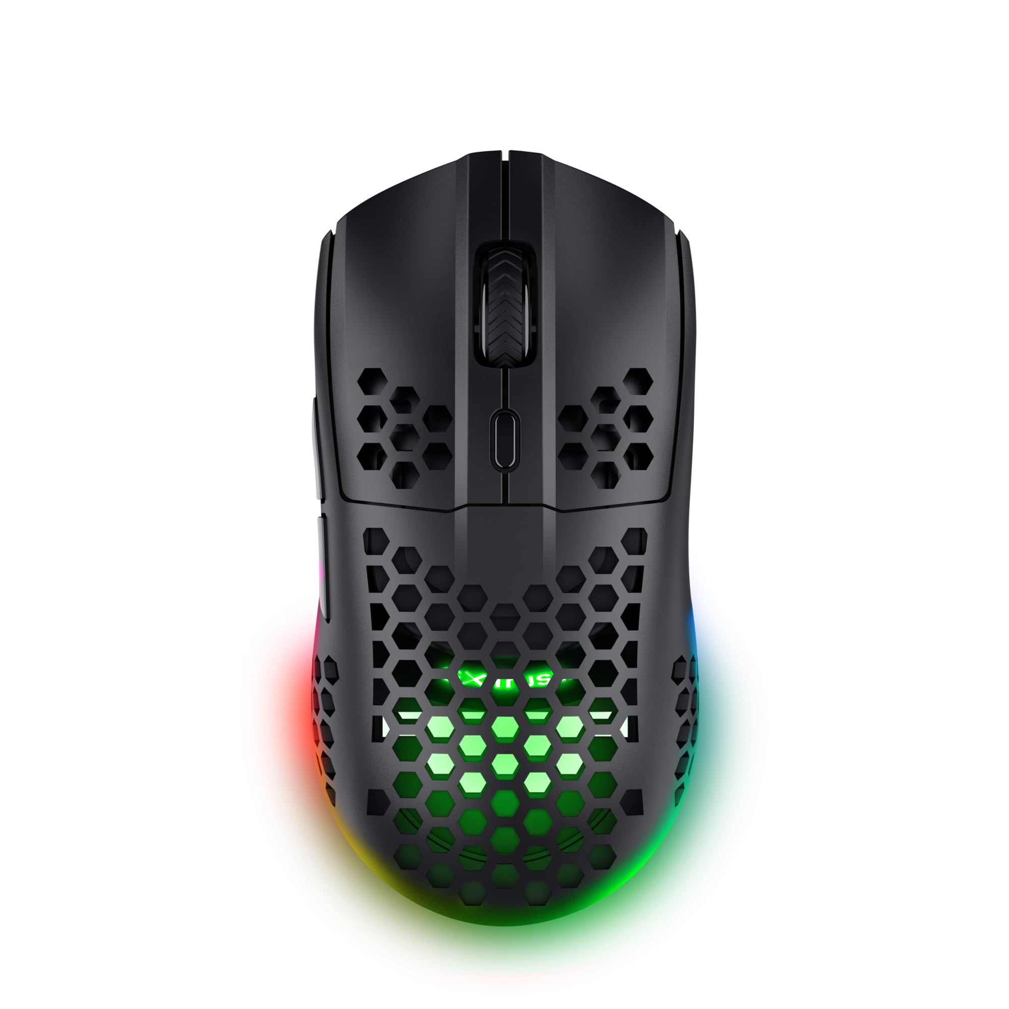 Trust Gaming GXT 929 Helox Kabellose Gaming Maus, Ultraleichte Maus 75g, 80h Dauerbetrieb, 2,4-GHz-Mikro-USB-Empfänger, Einstellbare DPI (800-4800), 6 Programmierbare Tasten, Gaming PC MMO - Schwarz
