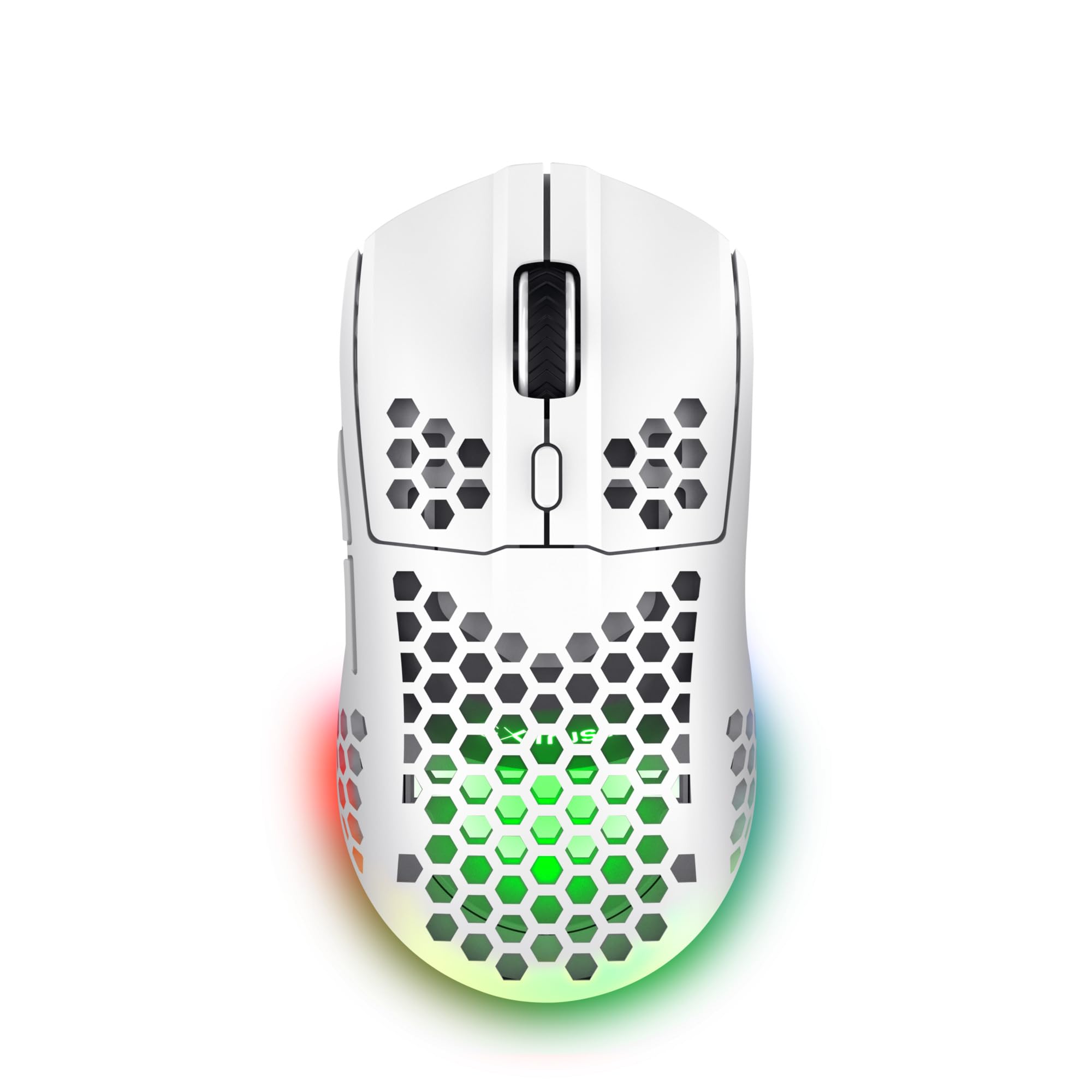 Trust Gaming GXT 929 Helox Kabellose Gaming Maus, Ultraleichte Maus 75g, 80h Dauerbetrieb, 2,4-GHz-Mikro-USB-Empfänger, Einstellbare DPI (800-4800), 6 Programmierbare Tasten, Gaming PC MMO - Weiß
