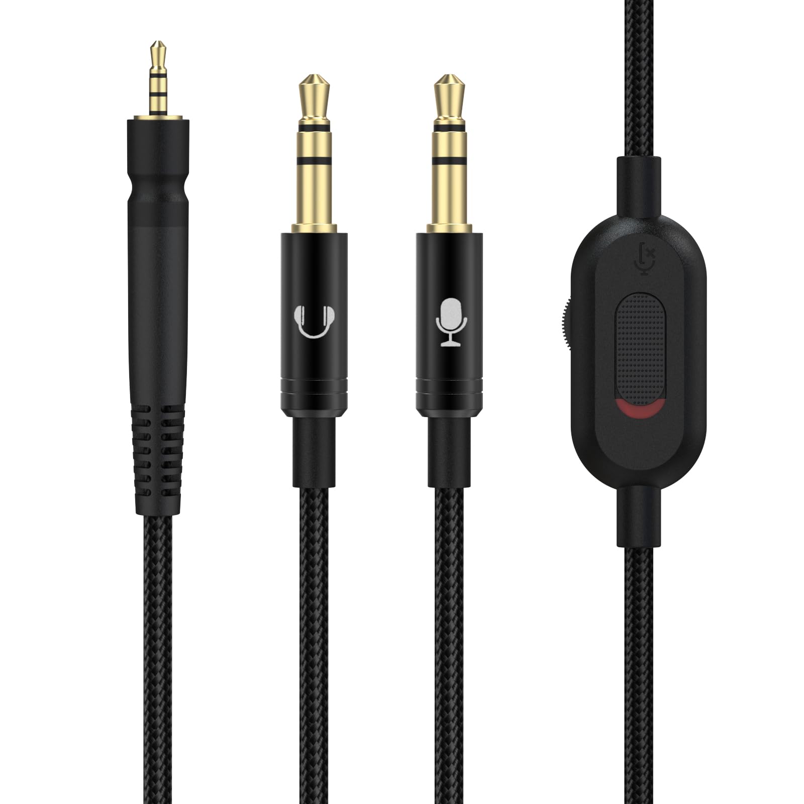 Toxaoii GSP 600 Audiokabel mit Stummschaltung und Lautstärkeregler, kompatibel mit Sennheiser Game ONE, Game Zero, PC 373D, GSP 350, GSP 500, GSP 600, GSP 670, G4ME One, G4ME Zero Gaming Headset, 1,8