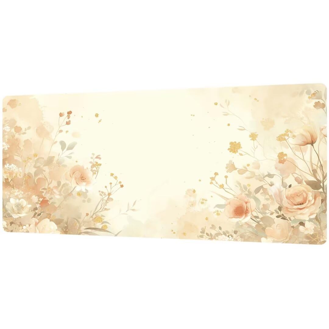XXL Speed Mauspad Gaming 1200x600x4mm - XXL Mousepad Gaming Groß - Gaming Mouse Pad XXL Gaming - Tischunterlage Large Size rutschfeste wasserdichte für Büro Office Zuhause - Maus Tastatur - Beige