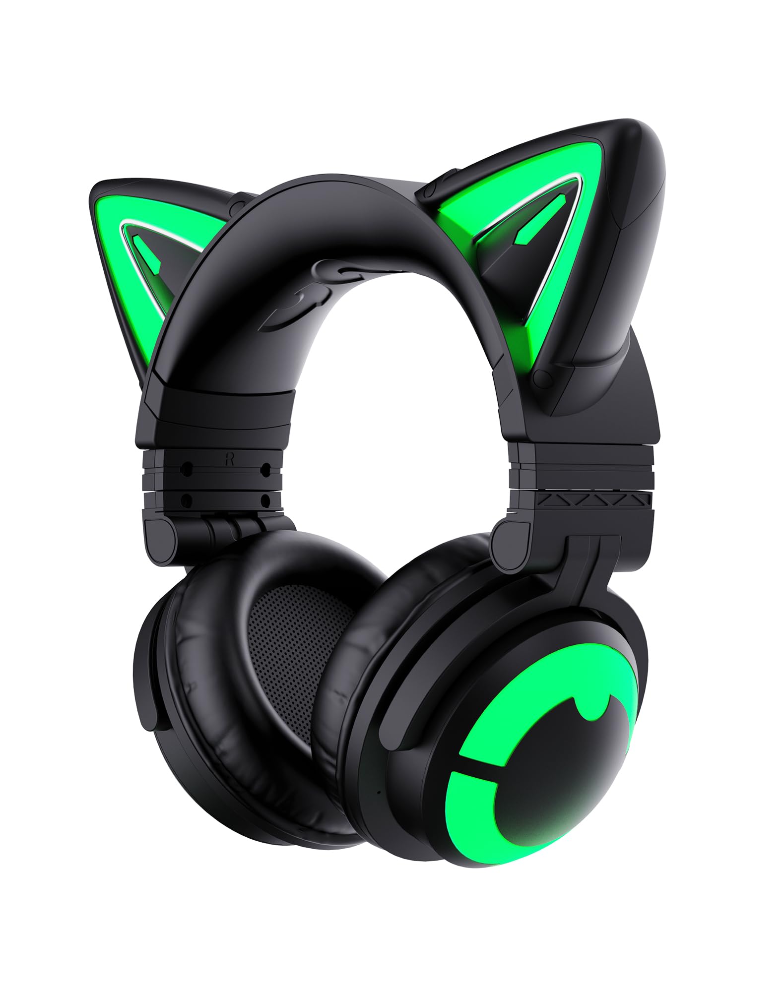 YOWU RGB-Katzenohr-Kopfhörer CE kabelloses 5.2 faltbares Gaming-Headset (CE, Schwarz)