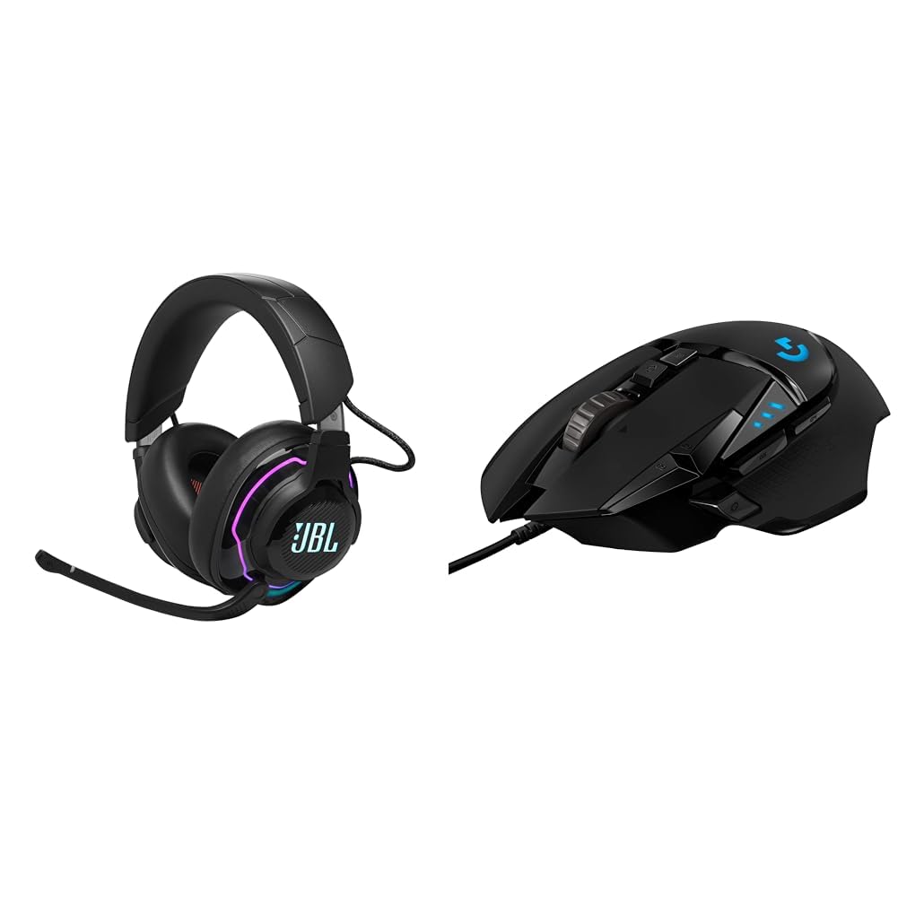 JBL Quantum 910 Over-Ear Gaming Kopfhörer & Logitech G502 Hero High-Performance Gaming-Maus