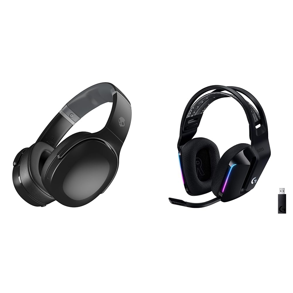 Skullcandy Crusher Evo Over-Ear Wireless-Kopfhörer mit Sensory Bass & Logitech G733 Lightspeed kabelloses Gaming-Headset mit Kopfbügel
