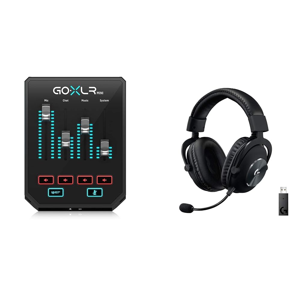 TC Helicon GoXLR MINI Online-Broadcast-Mixer mit USB-/Audio-Schnittstelle & Logitech G PRO X LIGHTSPEED Kabelloses Gaming-Headset