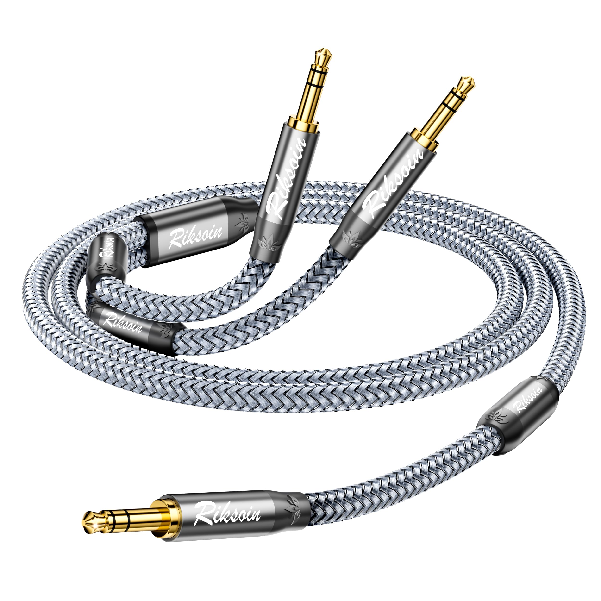 Audio Splitter Kopfhörer Adapter Y Adapter 3,5 mm auf doppelten 3,5 mm Klinkenstecker Headset-Mikrofon Adapter Audio Splitterkabel Kompatibel mit Kopfhörern, PC, PS4, Gaming-Headset, Laptop etc. -2m