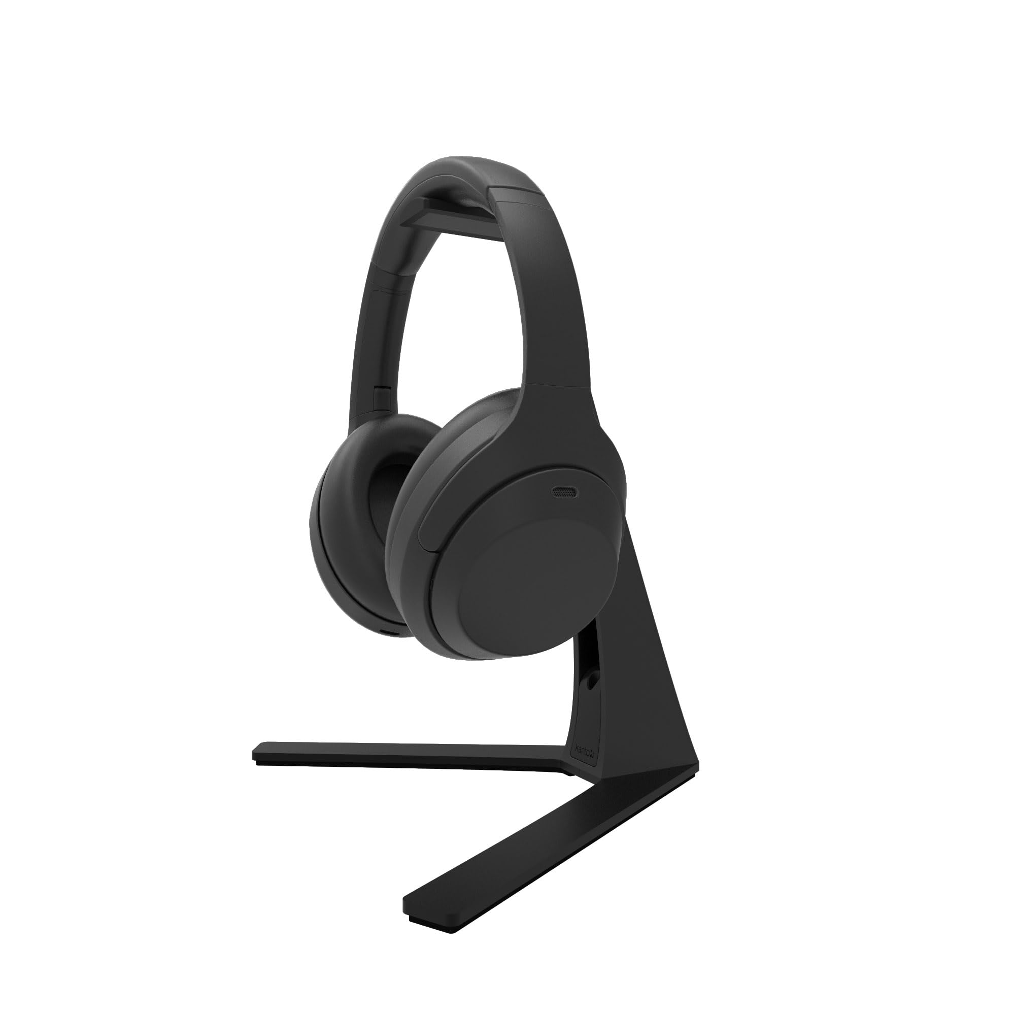 Kanto H3 Universal Desktop Headphone and Headset Stand with Silicone Padding & Adapter Holder | 9.9 kg Weight Capacity | Curved Silicone Cradle | Black