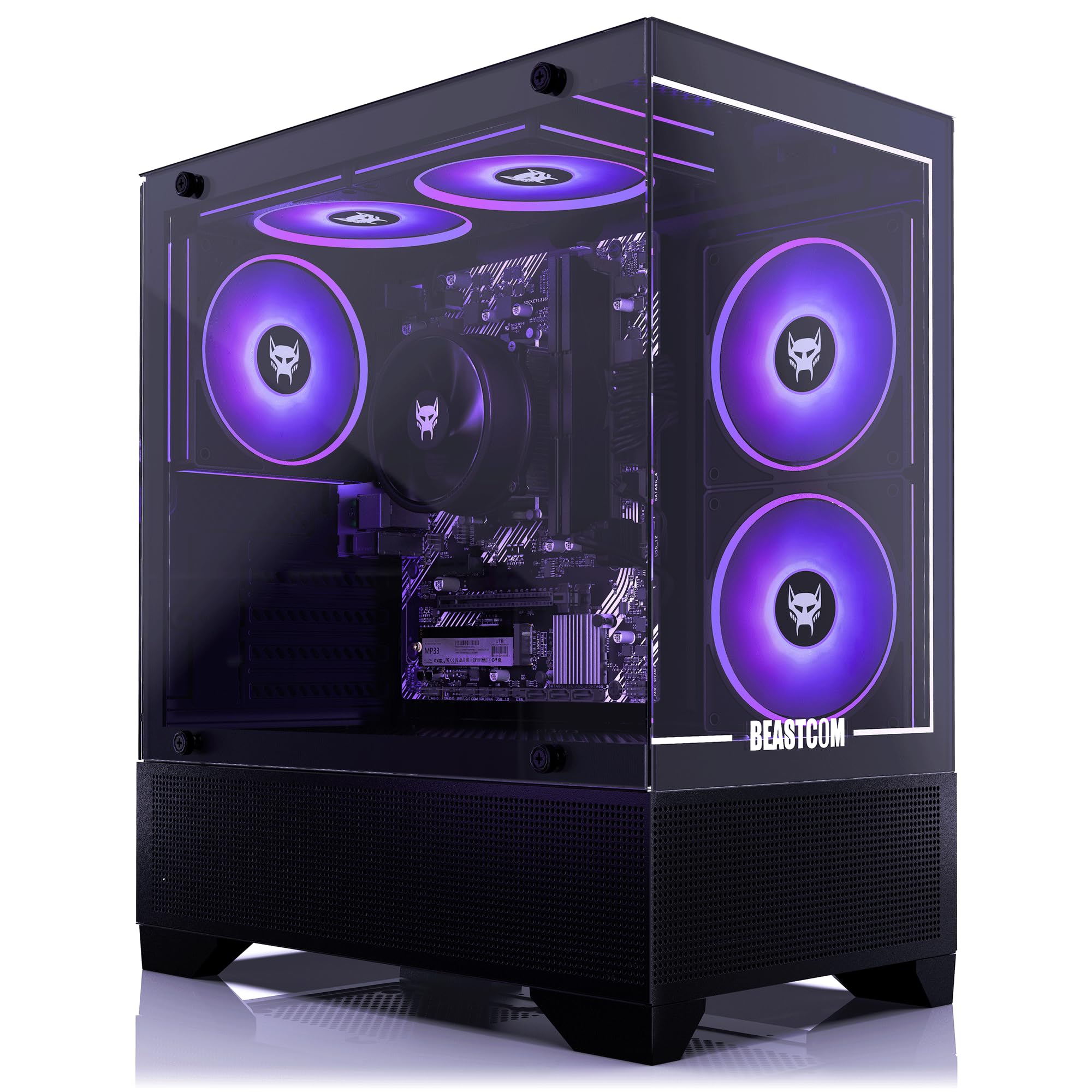 BEASTCOM Q3 Essential Gaming PC, AMD Ryzen 5 6X4,20 GHz 12 Threads, 4K Vega Radeon Grafik, 16GB RAM, 1TB SSD, WiFi, Win 11 Pro