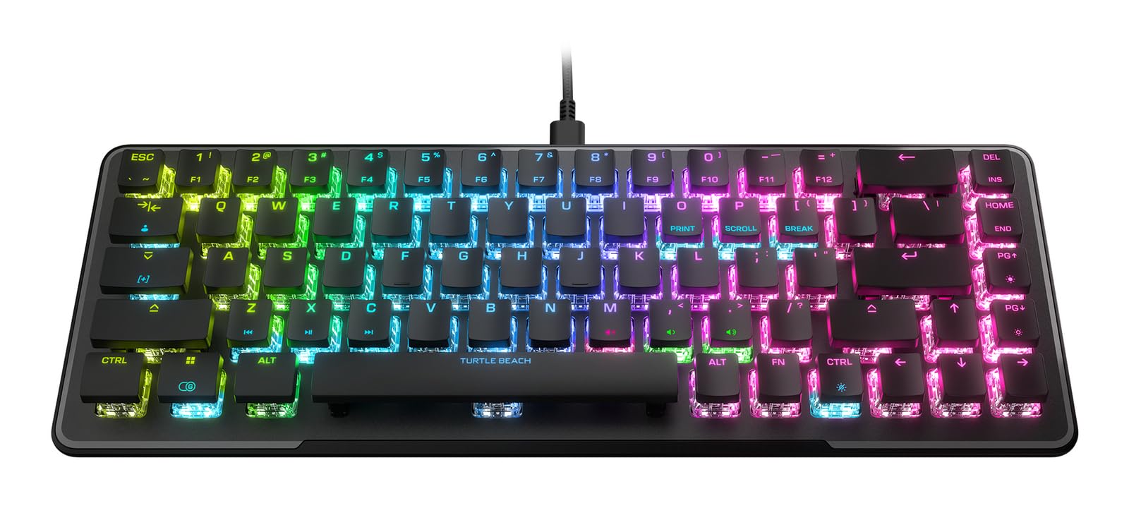 Turtle Beach Vulcan II Mini – 65% optisch-mechanische Gaming-Tastatur mit anpassbarer RGB-Beleuchtung, Tastenduplikator-Technologie, Aluminiumplatte, Schwarz