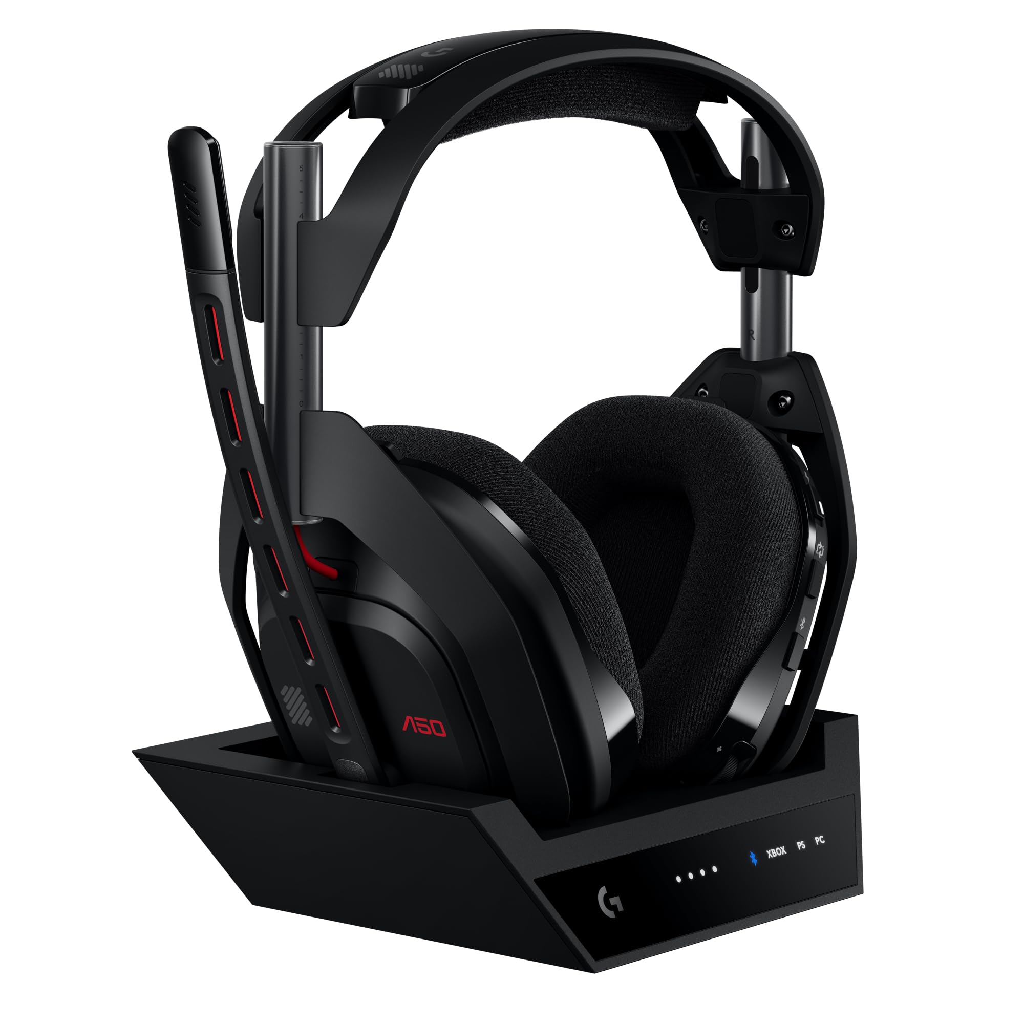 Logitech G Astro A50 LIGHTSPEED, Kabelloses Gaming-Headset + Basisstation (5. Generation), PRO-G GRAPHENE, 3-System-Umschaltung, USB-C, Xbox, PS5, PC/Mac, Nintendo Switch/Switch 2, Bluetooth - Schwarz