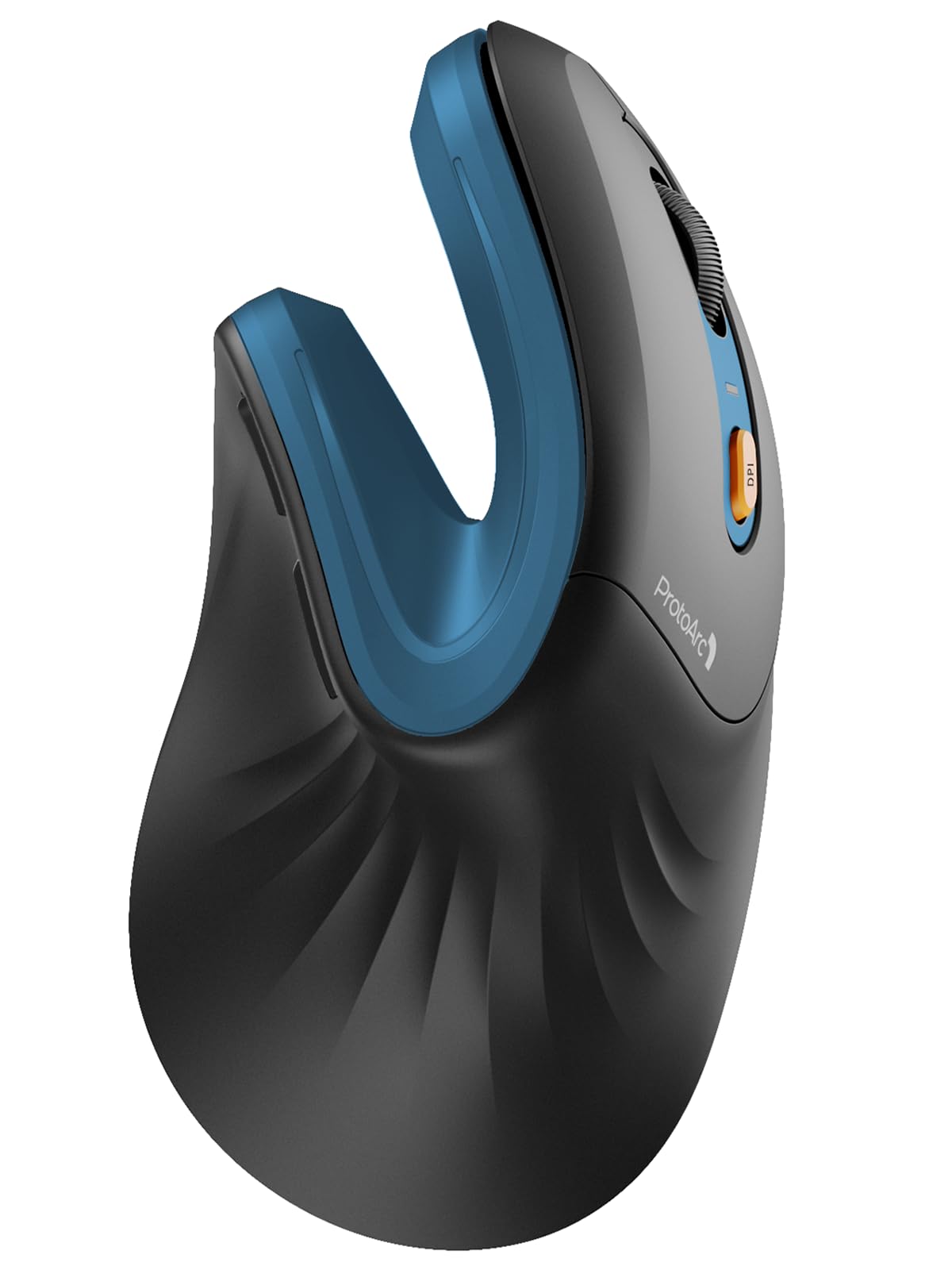 ProtoArc EM11 NL Ergonomische Vertikale Maus, Kabellos Aufladbar Mouse mit 3 Gerät (Bluetooth+Bluetooth+USB), Vertikal Funkmaus für Computer, iPad, Mac, Windows - Schwarzblau