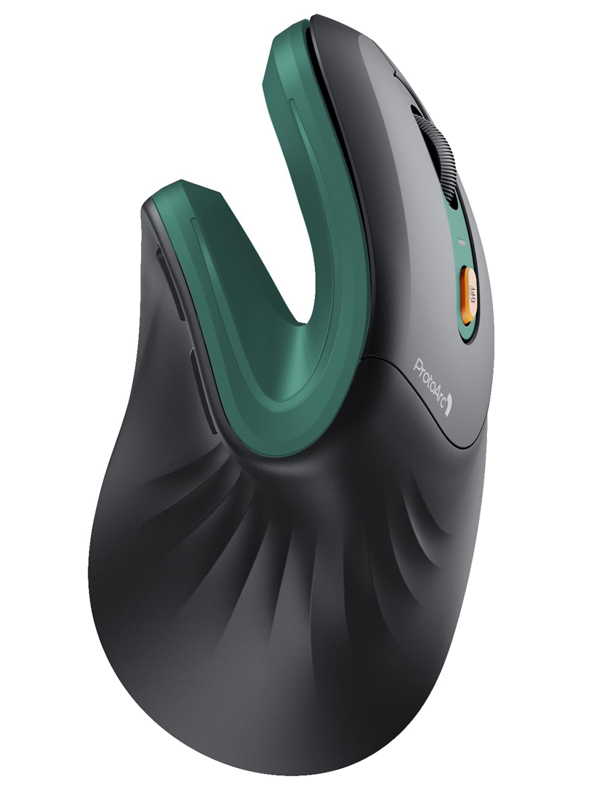 ProtoArc EM11 NL Ergonomische Vertikale Maus, Kabellos Aufladbar Mouse mit 3 Gerät (Bluetooth+Bluetooth+USB), Vertikal Funkmaus für Computer, iPad, Mac, Windows - Schwarz Grün