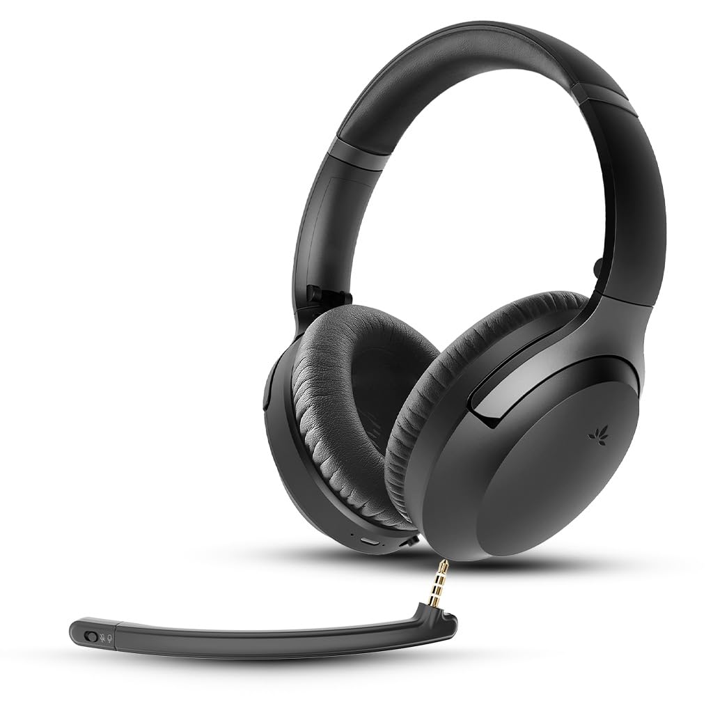 Avantalk Aria 3 - Multifunktionale Bluetooth-Headset & Kabellos Kopfhörer 2-in-1, Dual-Verbindung (PC & Smartphone), Noise-Cancelling Mikrofon, klare Stimmen für Anrufe & Musik, 55 Std., bequemer Sitz