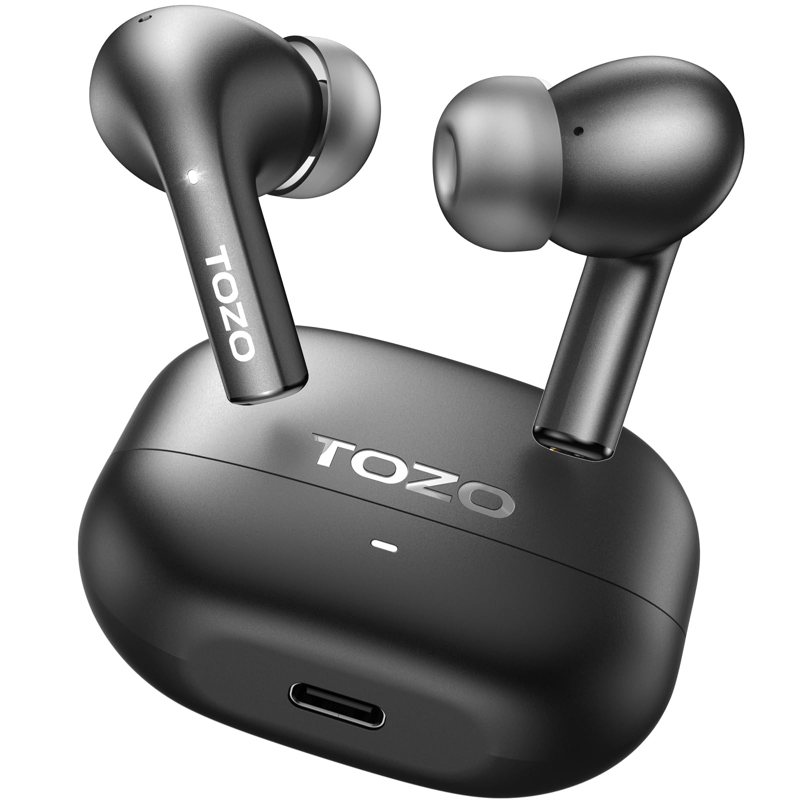 TOZO E2 Kopfhörer kabellos Bluetooth, 5.3 Bluetooth Kopfhörer, In Ear Kopfhörer mit APP Steuerung, 30 Std Tiefer Bass, 2 Mikrofone, Anruf Noise Cancelling Kopfhörer, Schwarz