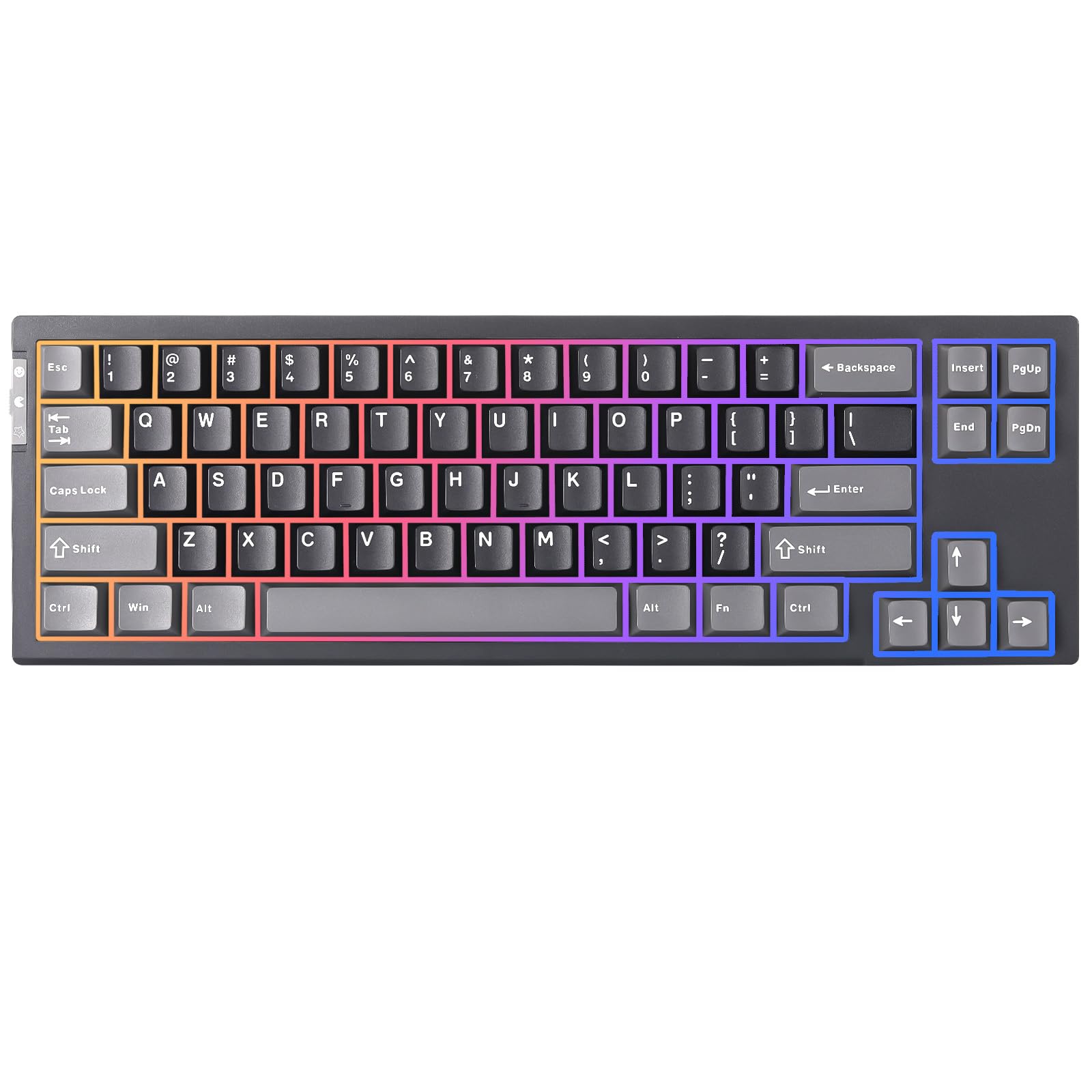YUNZII RT68 Rapid Trigger Gaming Tastatur,Hall Effect Magnetic 68-Key Wired RGB Tastatur, Hot Swapped PC Gaming Tastatur, Adjustable Actuation TKL Mechanische Tastatur (Black, Magnetic Switch)