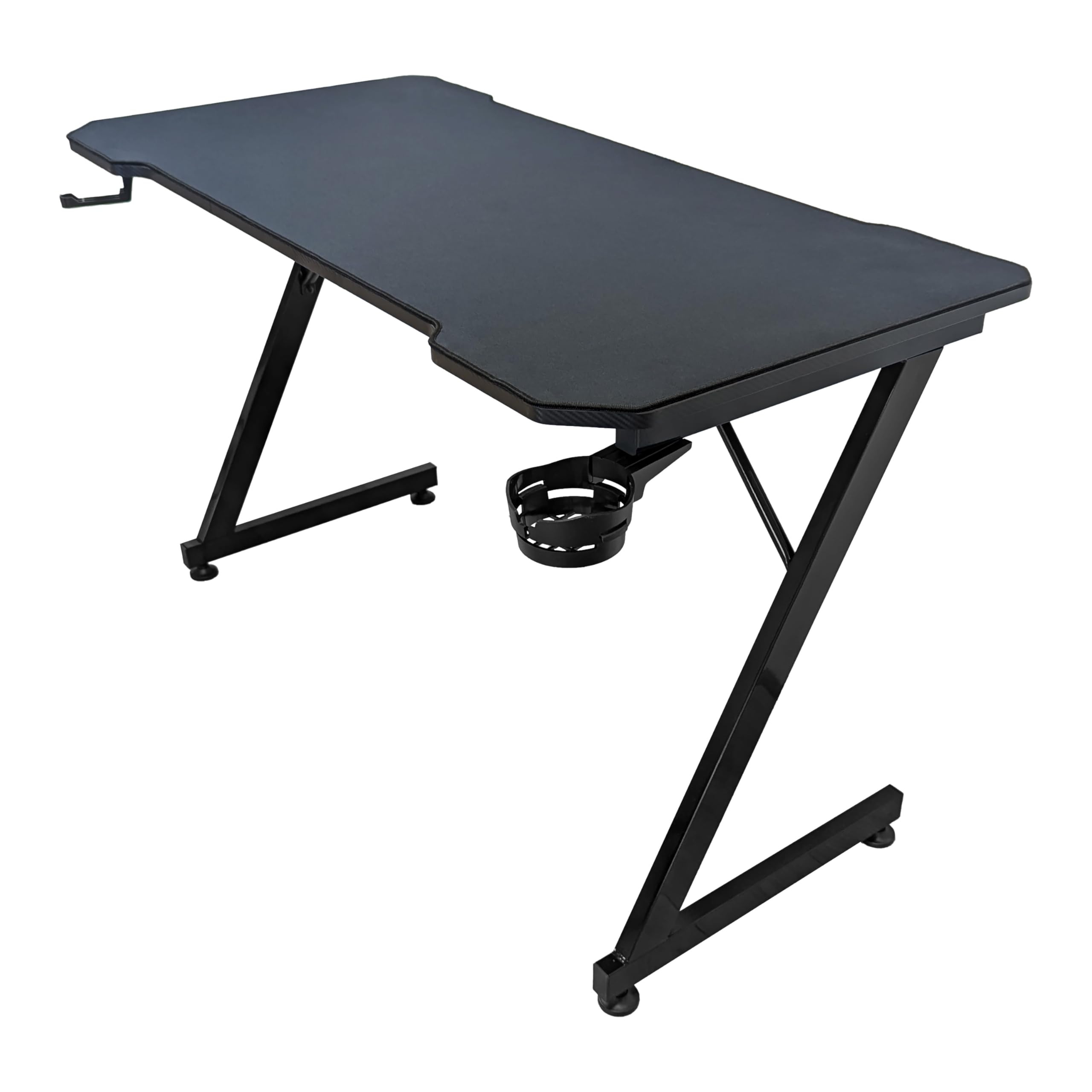 SUBSONIC - Gaming-Schreibtisch 120 x 60 cm, Gamer-Schreibtisch mit ergonomischer Tischplatte aus Kohlefaser, mit einem XXL-Mauspad bedeckt ist, Becherhalter und Halterung für Gaming-Headset