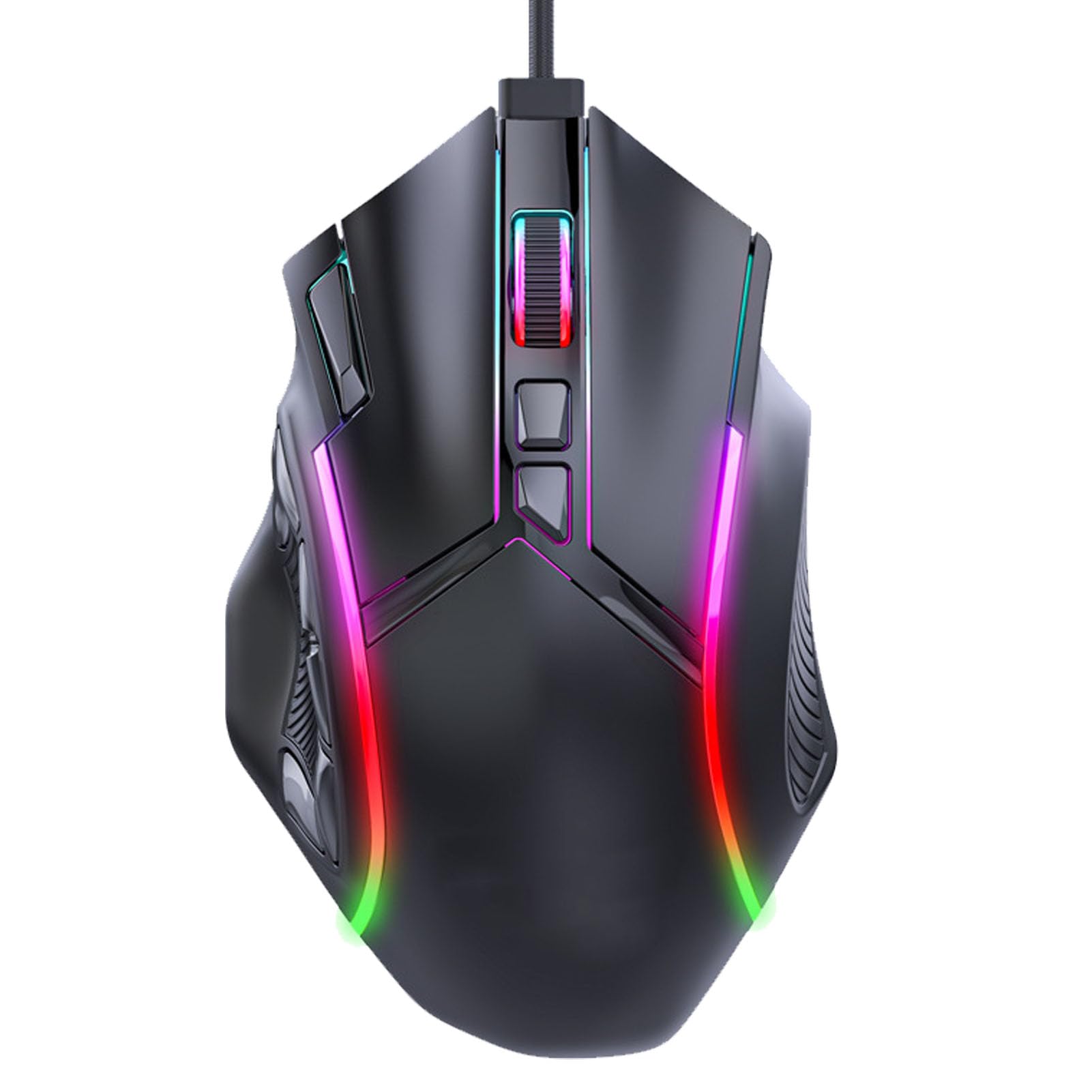 Annadue RGB Gaming Maus mit Kabel, 12800 DPI 12 Tasten Makro, Bunte Beleuchtung, Kabelgebundene Gaming Maus für PC Computer Laptop