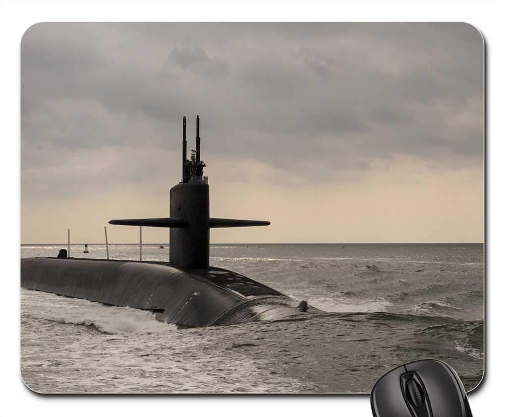 Computer-Mauspad, U-Boot Schiff Wasser Ocean Oberfläche Militär Marine Rutschfest Gaming Mauspad Vernähte Kanten Mauspads Für Pc Maus Laptops 25X30Cm