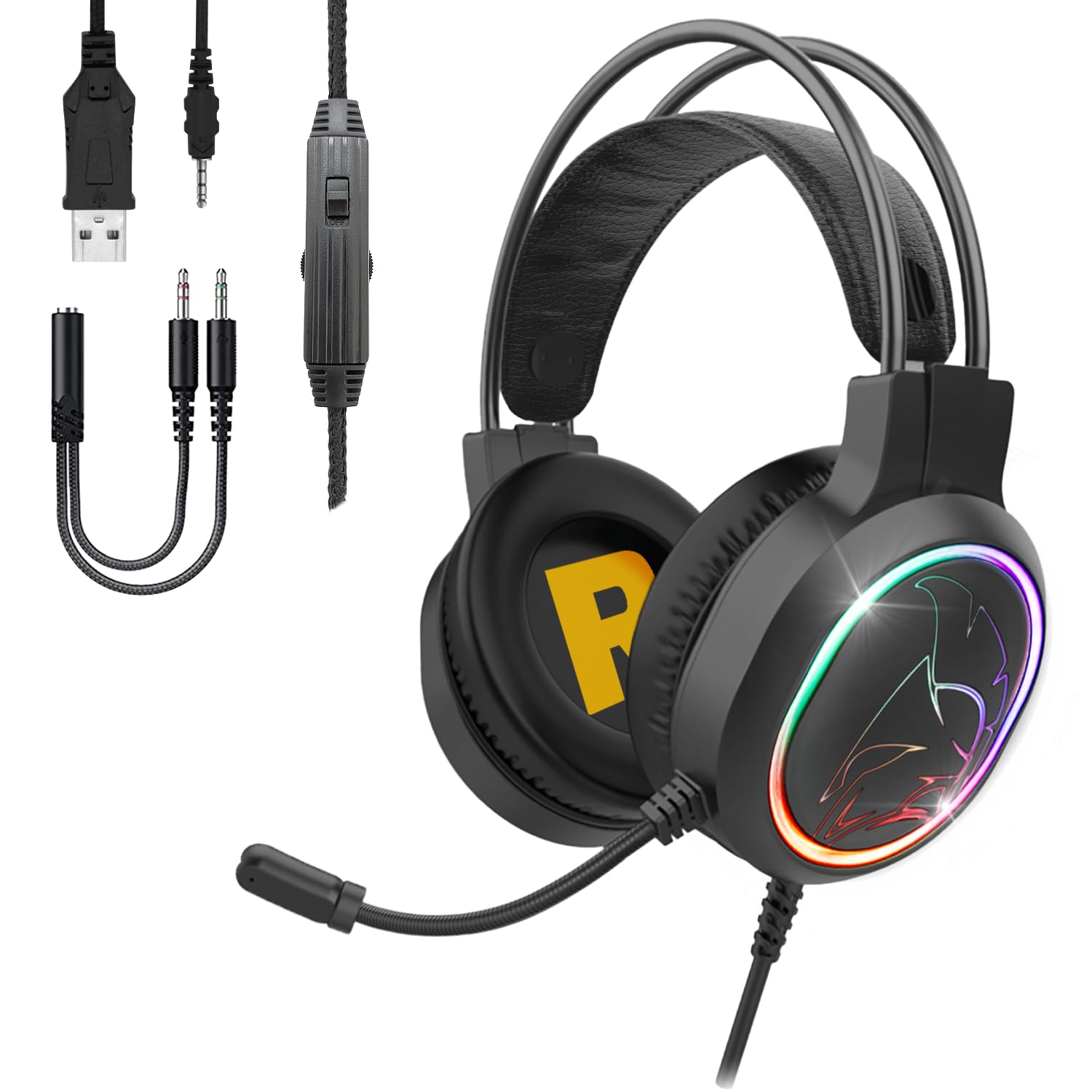 EMPIRE GAMING - Icarus S17 Gaming-Headset für PS5, PS4, Xbox One/Serie, PC, Mac, Smartphones, Tablets, Fernbedienung, HD-Stereo-Sound, Flexibles Mikrofon, Schwarz