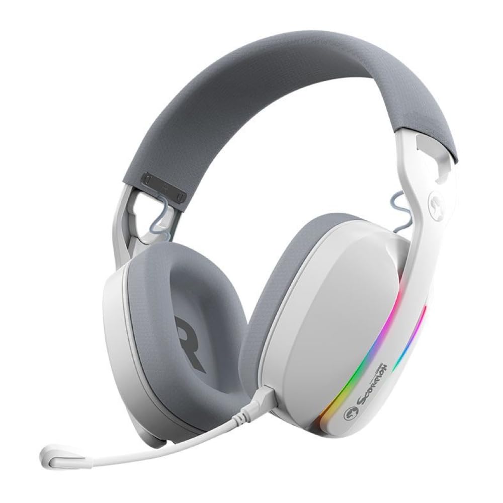 MARVO HG9086W-WH Gaming-Headset, Pulz, 70 W, kabellos, RGB, 40-mm-Treiber, Tri-Mode-Konnektivität, Weiß