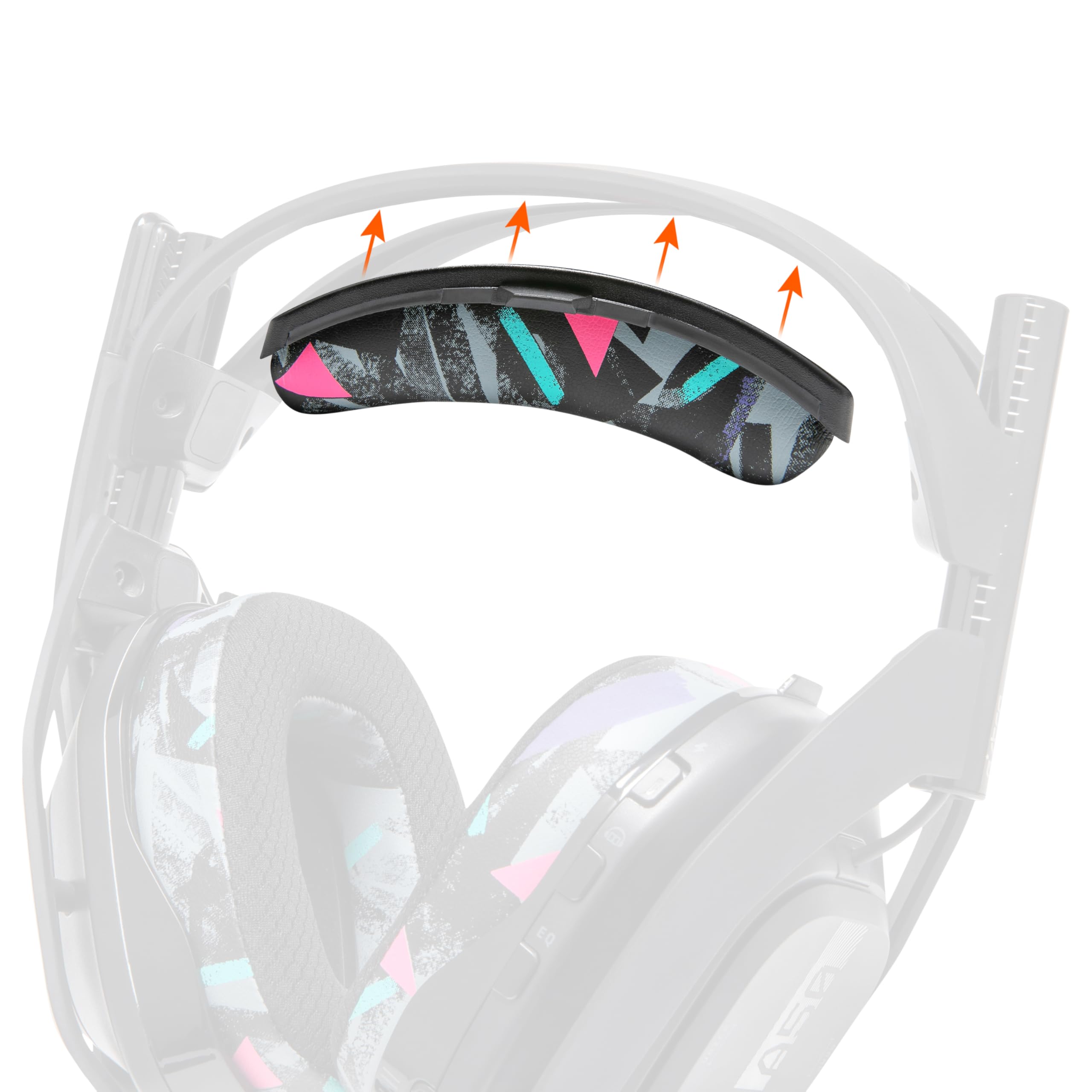 WC BandZ A50 – Verbessertes Kopfbügel-Ersatzset für Astro A50 Gen 4, Gen 5 und A50X von Wicked Cushions | Verbesserter Komfort, Stil und einfache Installation | 90's Black
