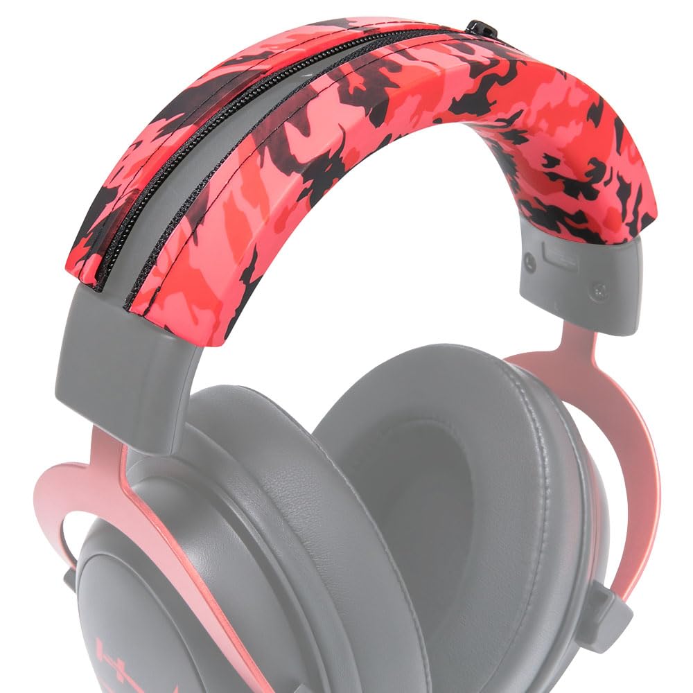 Wc BandZ Cloud Silikon-Kopfband für Kopfhörer HyperX Cloud Series von Wicked Cushions | verbesserter Komfort, Stil und Schutz vor Schweiß | Rot Camo