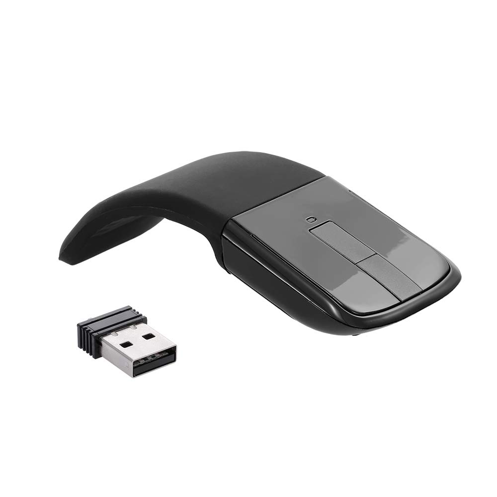 SENECESLI Faltbare Kabellose Arc Maus, Leise Reisemaus, Wiederaufladbar mit Touch Steuerung, Optische USB Computermäuse für PC, Laptop, Plug and Play