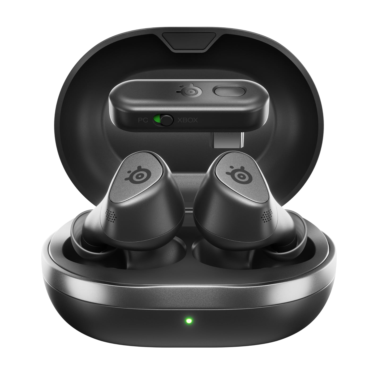 SteelSeries Arctis GameBuds für Xbox – Wireless In Ear Gaming Kopfhörer – 2,4GHz + BT 5.3 – ANC/Transparenzmodus –Wasserbeständig IP55 – 40H Batterie – Drahtloses Laden –Xbox, PS5, PC, Switch 2, Mobil