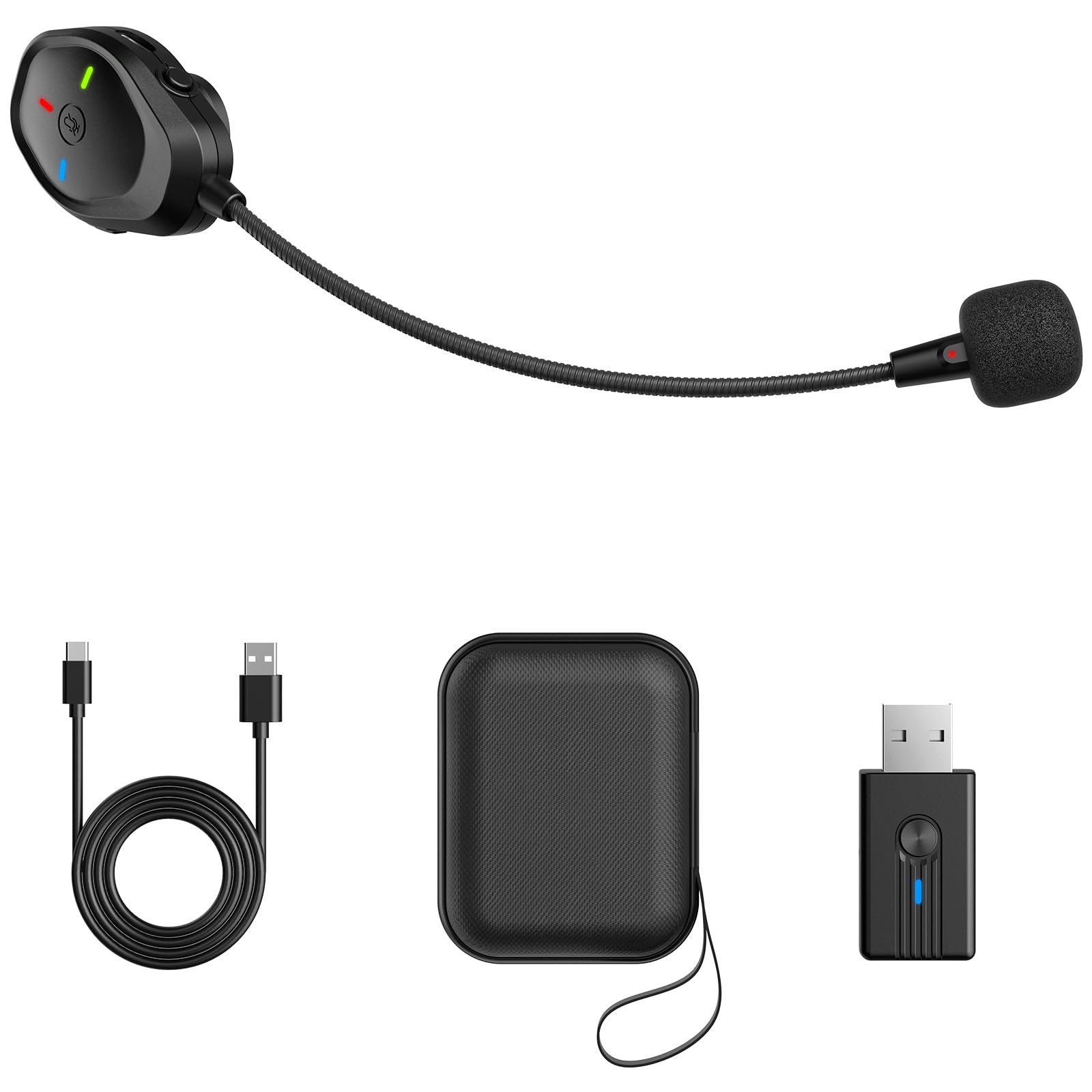 TONOR Kabellos ModMic Kompatibel mit PS4/PS5, Rauschunterdrückung/EIN-klick-Mute/USB-Aufladbar, Abnehmbares Magnet Mikrofon für Gaming Headsets, Boom Mic Kompatibel mit PS4, PS5, PC, Laptop, TGP1