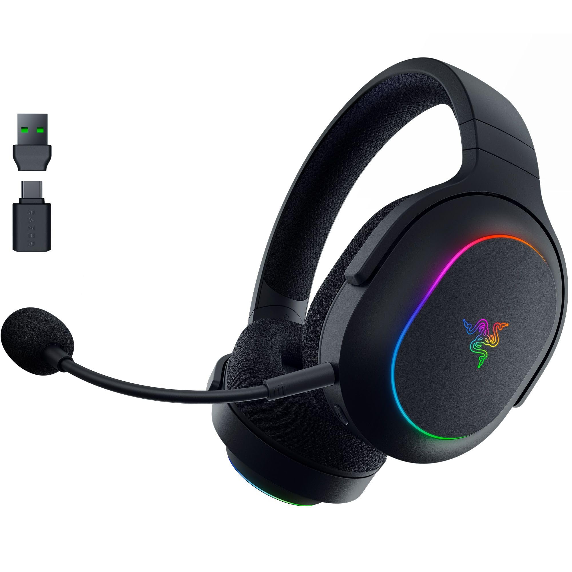 Razer Barracuda X Chroma - kabelloses Multiplattform-Gaming-Headset mit 6 Zonen Chroma RGB (SmartSwitch Hyperspeed & Bluetooth, 40mm Treiber, abnehmbares HyperClear Cardioid-Mikrofon) Schwarz