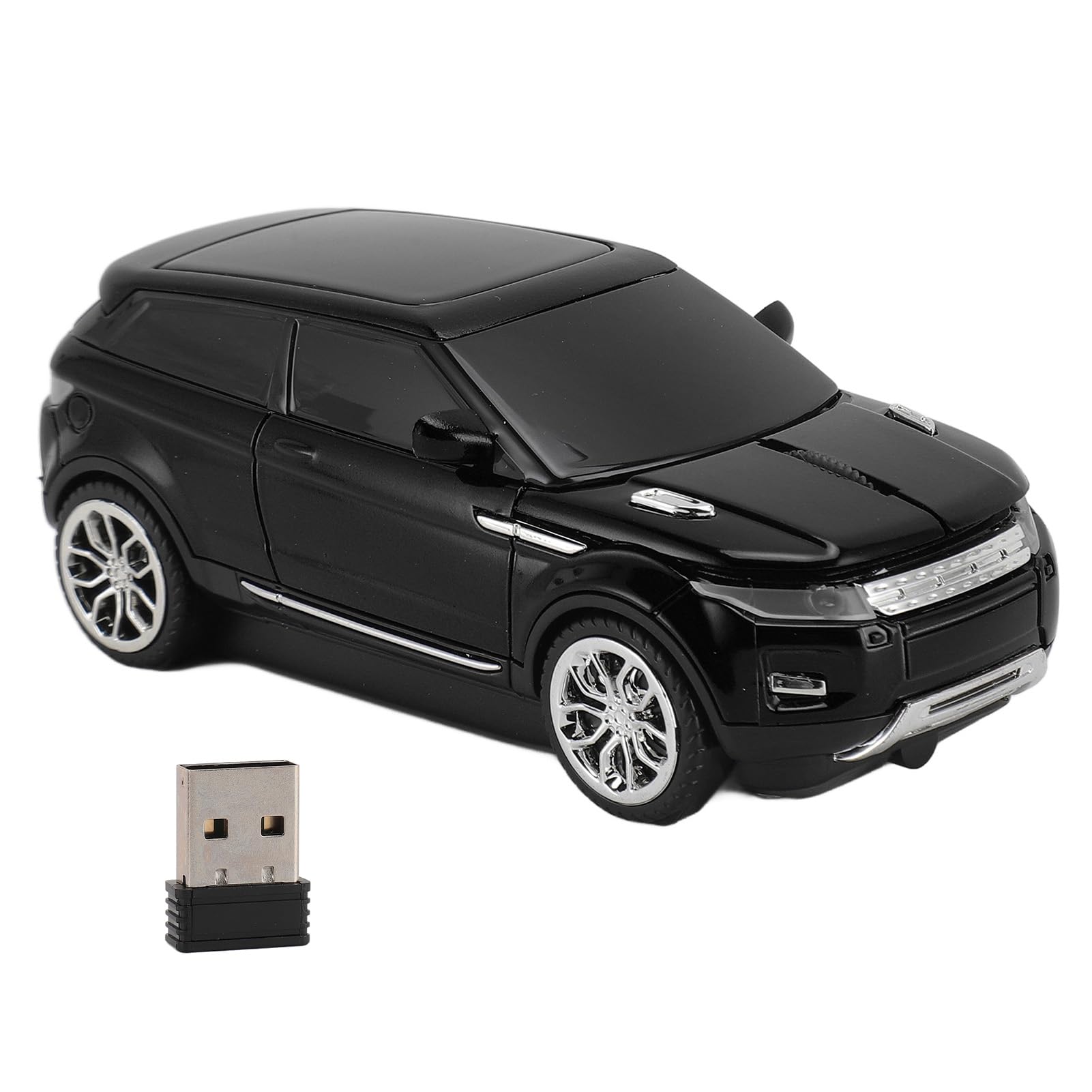 CCYLEZ Sportwagen-Maus, Coole Kabellose Maus in Autoform mit 1600 DPI und USB-Empfänger für Laptop (Black)