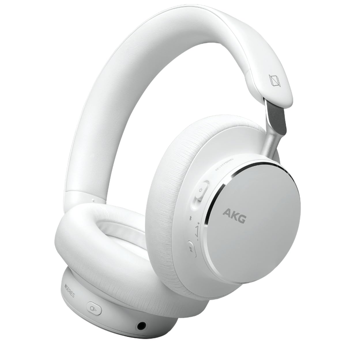 AKG N9 Hybrid Over-Ear Kopfhörer – Kabeloser kristallklarer Sound, True Adaptive Noise Cancelling, Zoom-zertifizierte Anrufqualität, 100h Akkulaufzeit, Bluetooth, USB-C, weiß