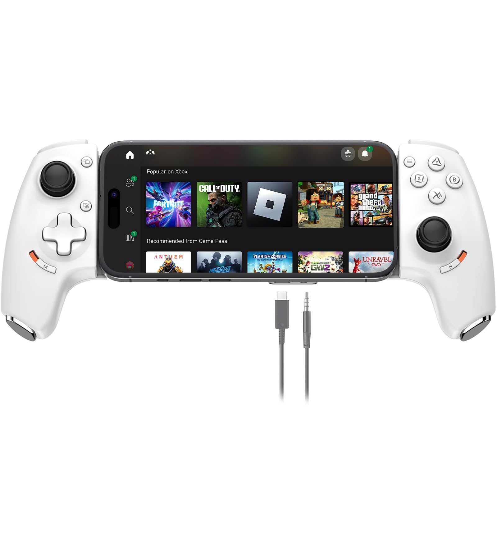 arVin Mobiler Gamepad-Controller für Android und iPhone 16/15 Serie (USB-C), unterstützt App-Tastenzuordnung, 3,5 mm Headset-Anschluss, Turbo, Makro-Taste, Hall-Joysticks, Cloud-Gaming, Streaming auf