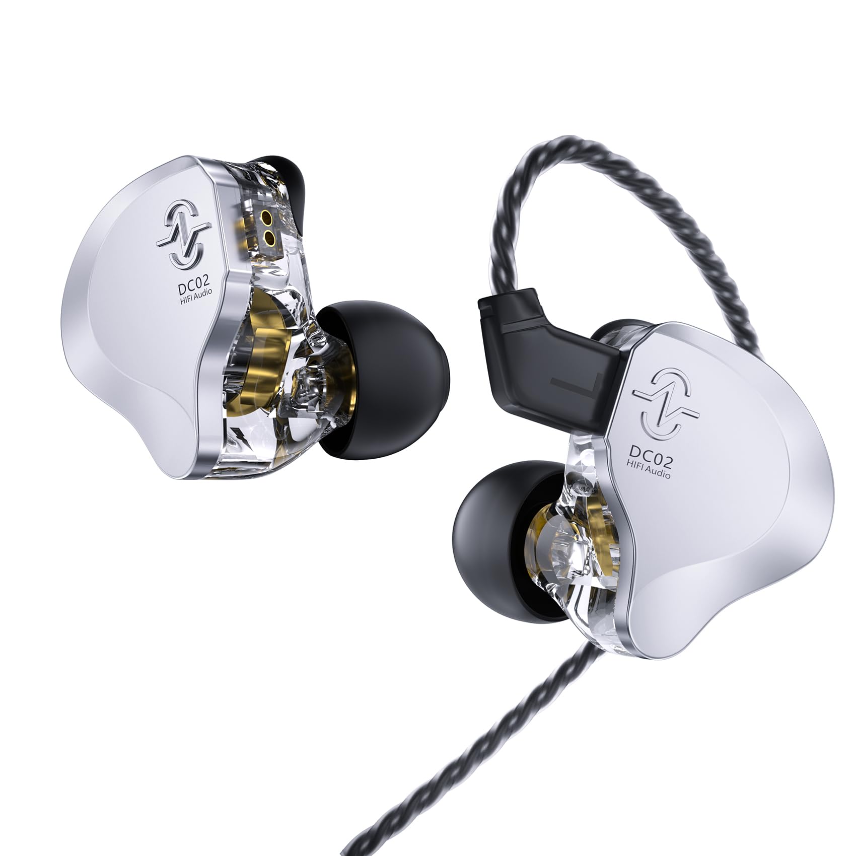 keephifi CCZ DC02 IEM Kopfhörer In-Ear-Monitor für klaren Sound, 1BA+1DD IEM mit 2-poligem abnehmbarem Kabel-Headset, HiFi-Bass Ohrhörer für Musiker, Sänger, Audiophile (Grün, mit mikro)