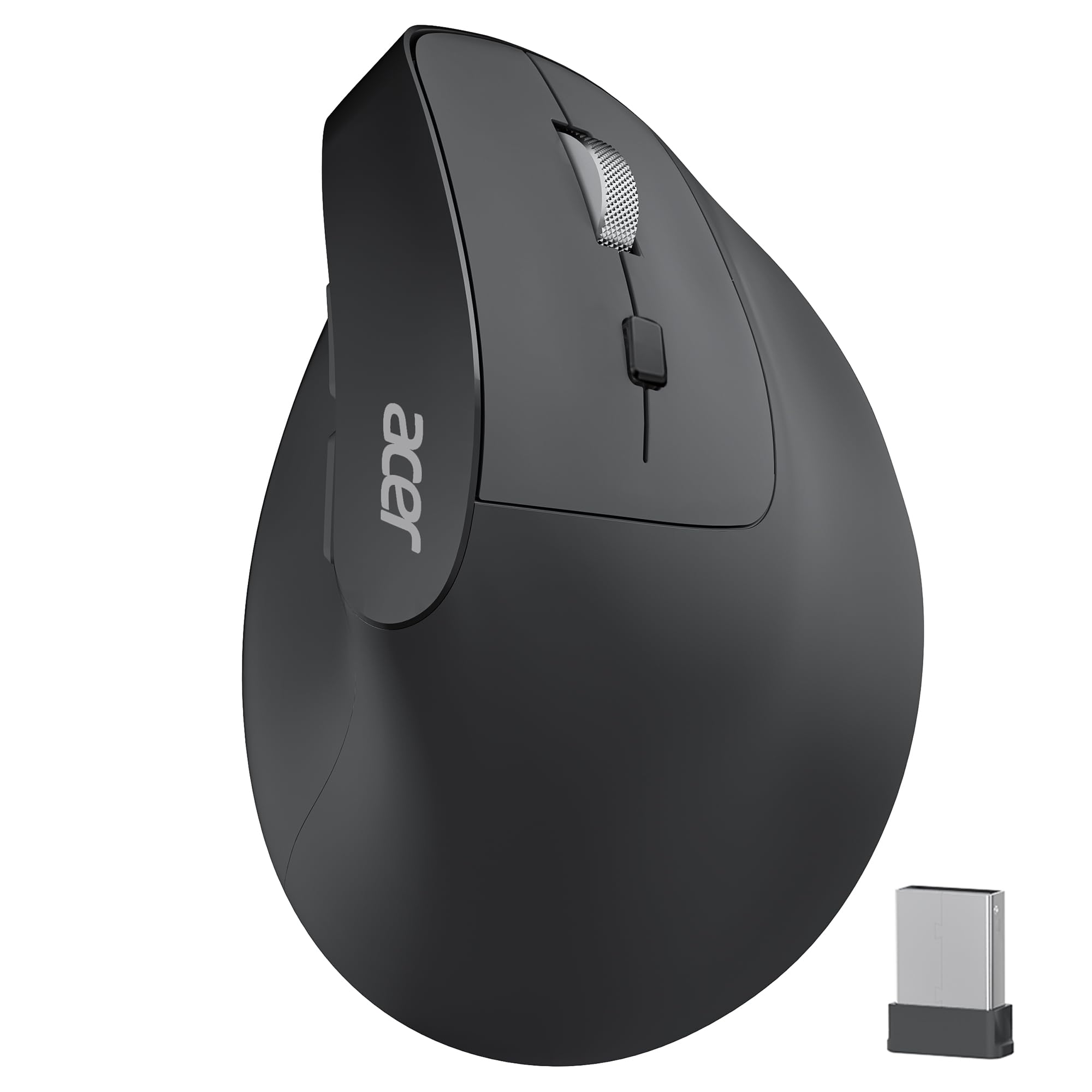 Acer Ergonomische Maus Kabellos, Wiederaufladbare 2.4GHz Vertikale Maus mit 3 Einstellbaren DPI, 6 Tasten, Ergonomisch Büromaus Vertical Wireless Mouse für Windows, mac OS, Linux, Chrome OS, usw.