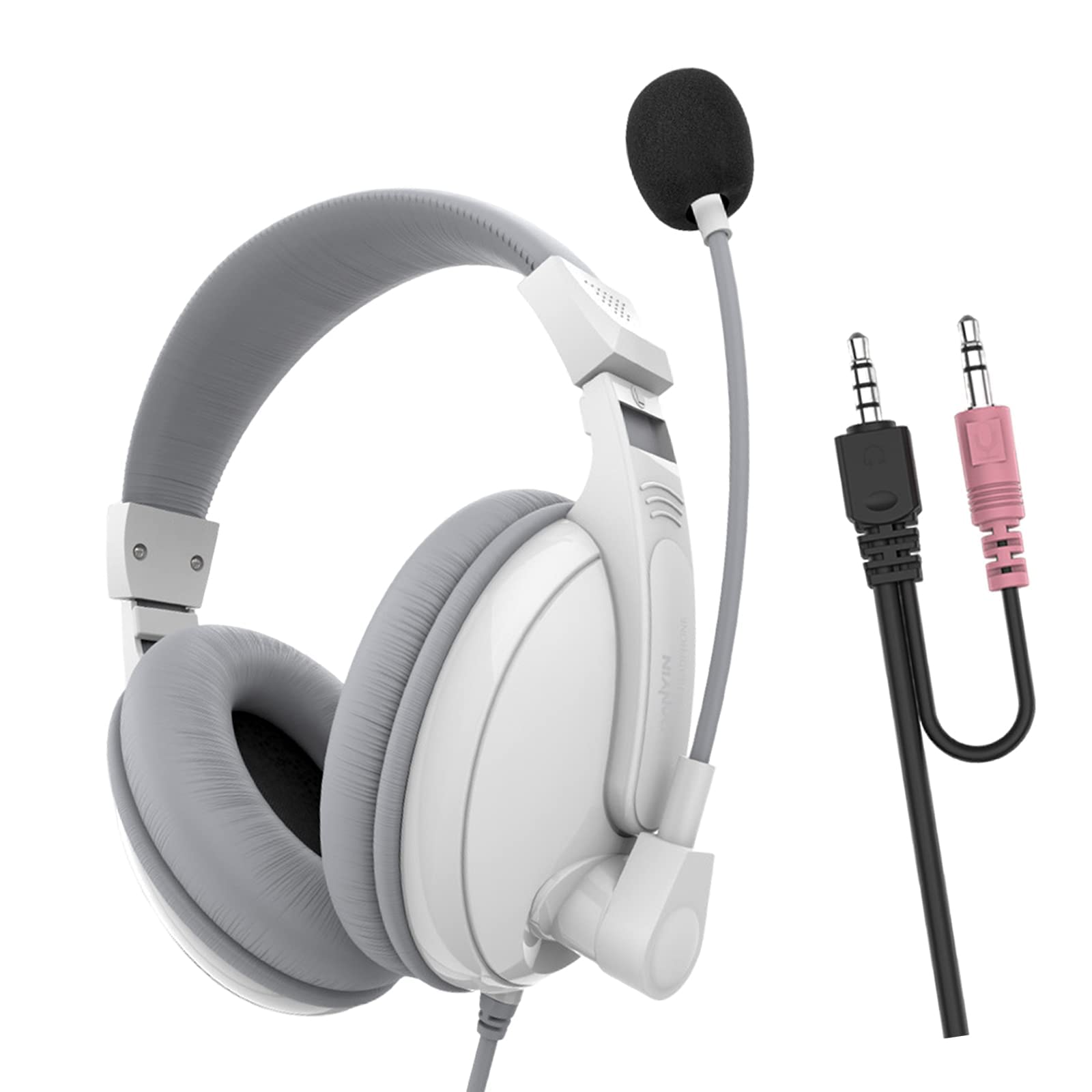 Bass Stereo Over-Ear-Gaming-Headset, kabelgebunden, 3,5 mm, Kopfhörer mit Mikrofon für Kinder, Blau/Schwarz (Weiß)
