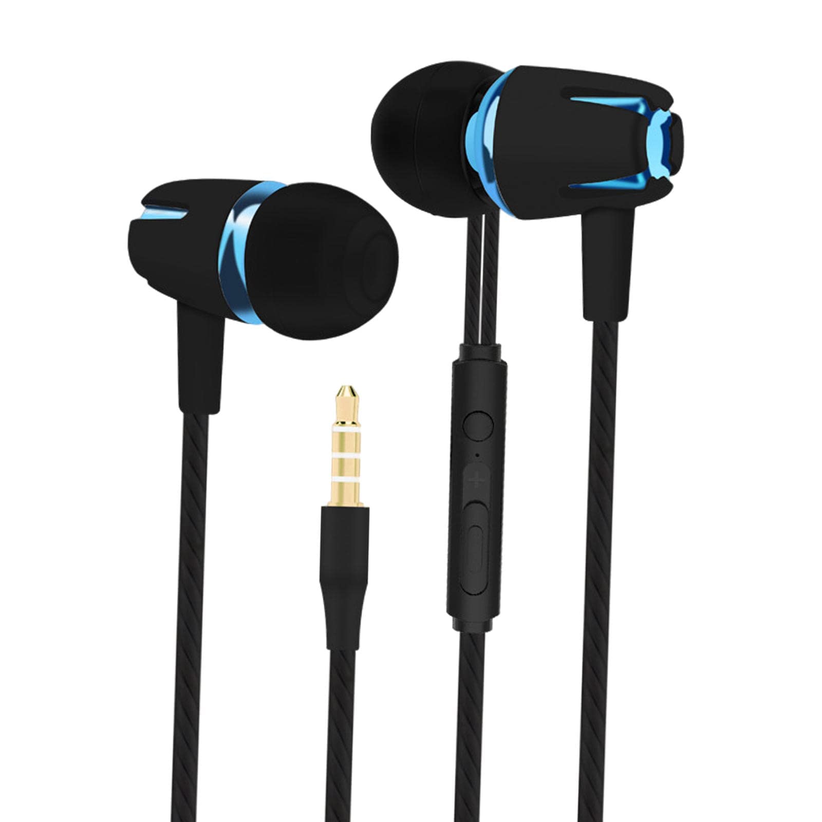 Phones Kabelgebundene Kopfhörer, kabelgebundene Ohrhörer, Headset für Laufen, Gaming, Übungen, Blau, Normal/Schwarz, Blau