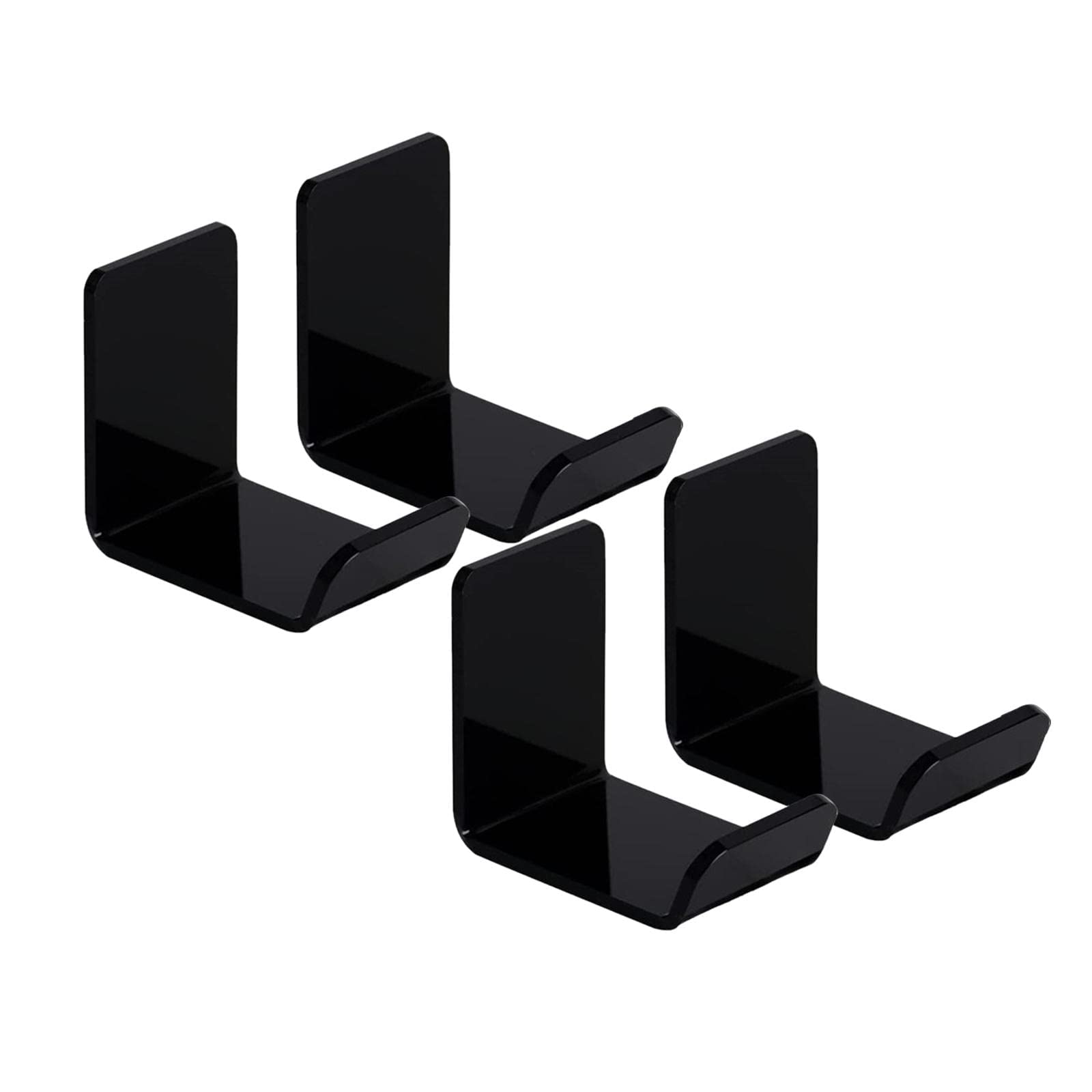 Kopfhörerständer, universal, platzsparend, Klemmhaken für PC-Gaming, alle Headsets, Schwarz/Schwarz, 4 Stück