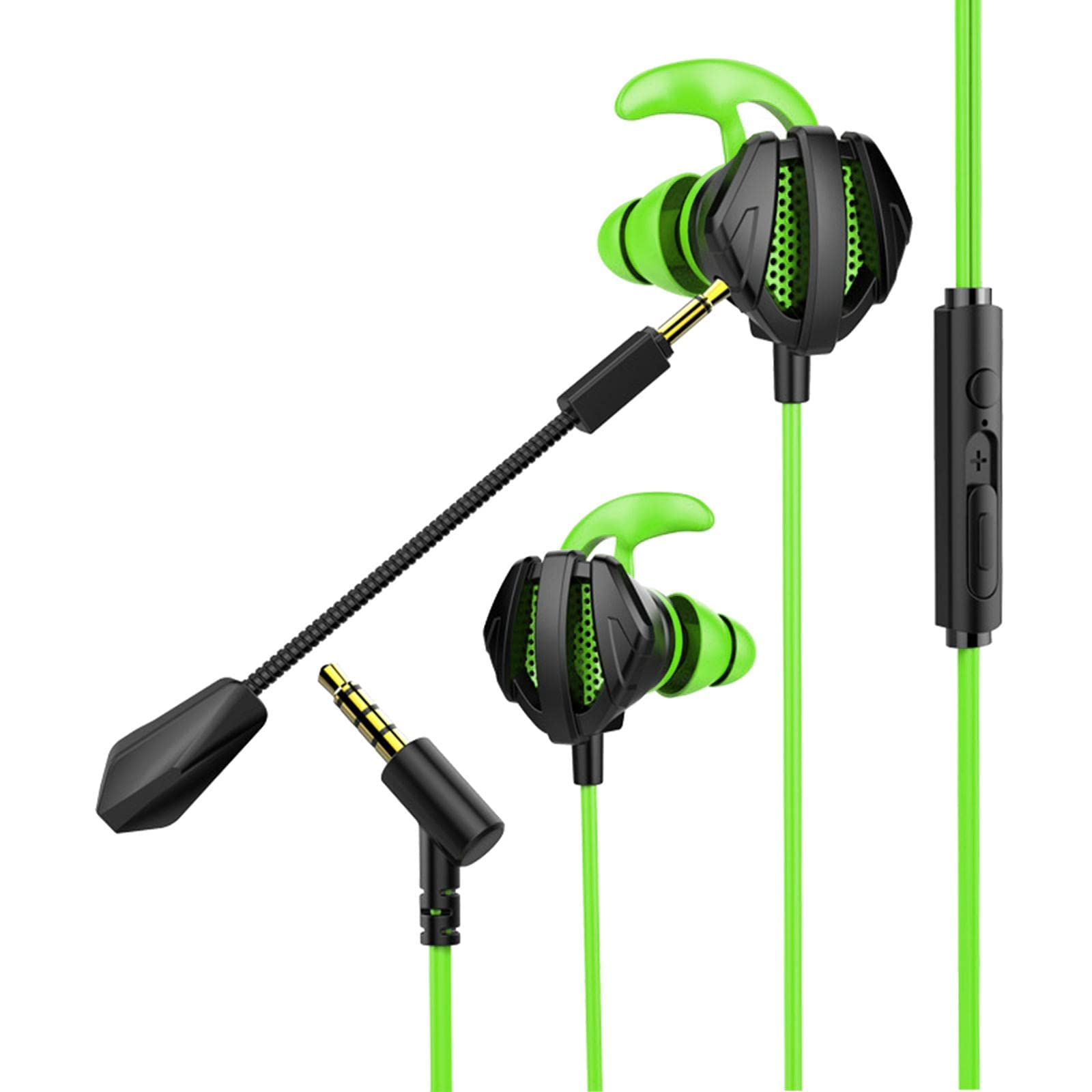 Gaming-In-Ear-Headset, Inline-Steuerung, leicht, kabelgebunden, Gaming-Ohrhörer für Laptop-Spiele – G9 Schwarz / Rot / G9 Schwarz Grün (G6 Schwarz Grün)