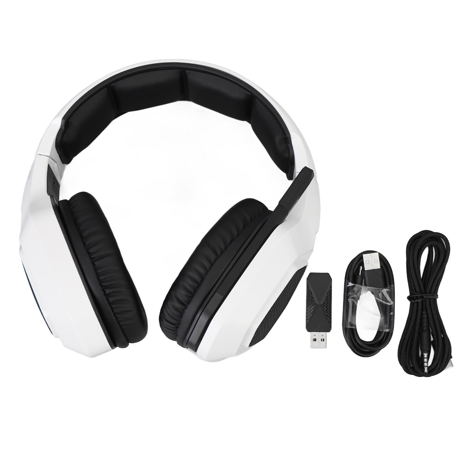 Eujgoov 2, 4-G-Gaming-Headset mit Multifunktionalen Bedienelementen, Dual-Mode-Design, Extrem Niedrige Latenz für Laptops, Switch (White)