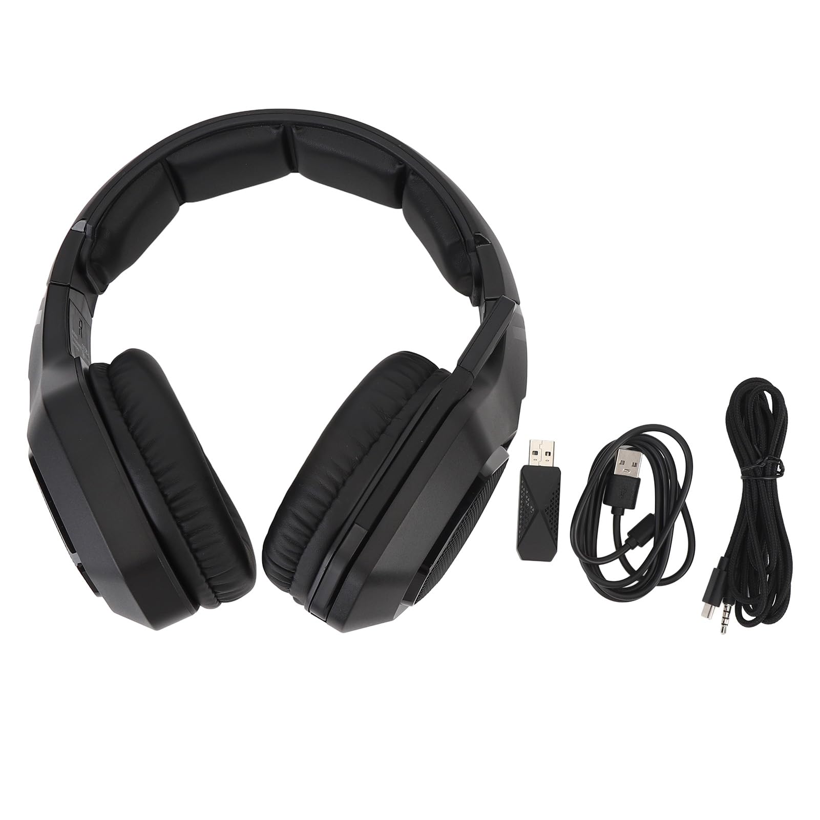 LiebeWH PC-Gaming-Headset, ABS-Kopfbügel, Gaming-Kopfhörer, Aktive Geräuschunterdrückung mit 3 Modi, Verbindung für (Black)