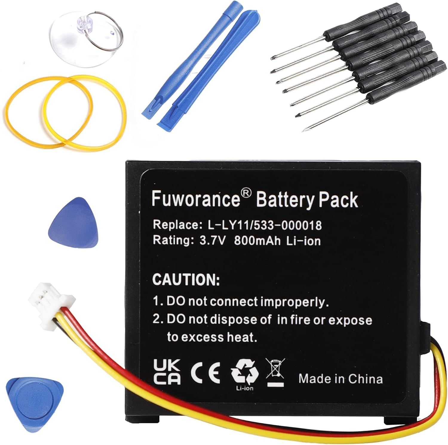800 mAh 3,7 V 533-000018 Ersatzakku kompatibel mit Logitech MX Revolution, G930 G930 G930 Gaming-Headset F12440097, L-LY11 Lithium-ION Kopfhörer Audio Maus Tastatur Akku