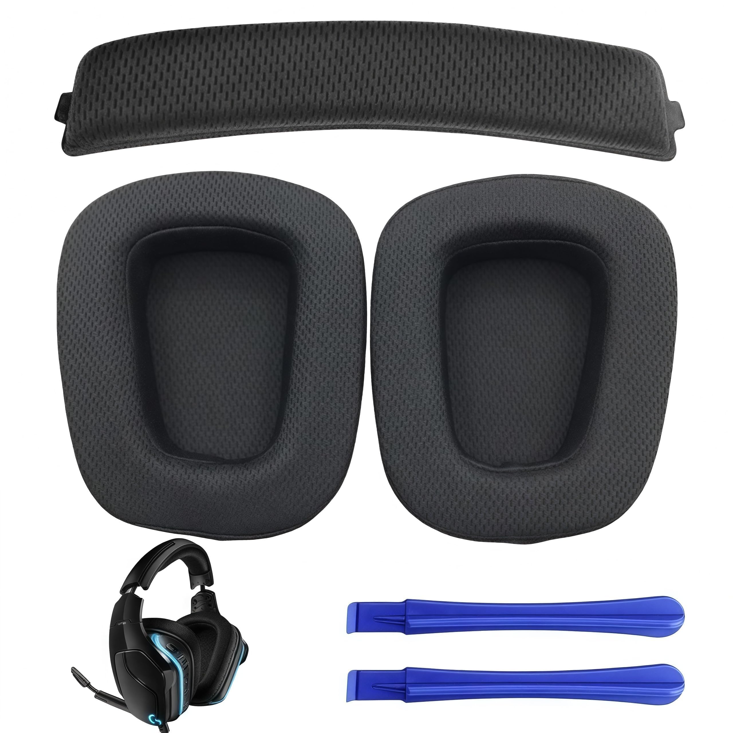 2er-Pack Ohrpolster, Kühlgel-Ersatz-Pads für G533 G35 G930 G933 G933S G935 G633 G633S G635 G533 G430 G431 G432 G433 Gaming Headset, Ohrpolster für G332 G230 G231 G233