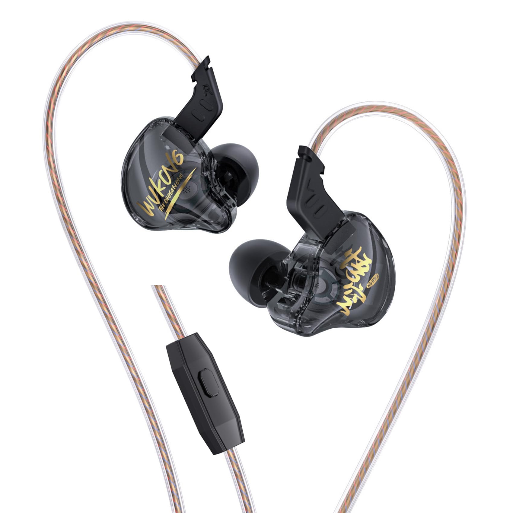 Yinyoo KBEAR MONKIE K01 Kabelgebundene Gaming Ohrhörer, 1DD Leichter Gaming-In-Ear-Monitor mit 3,5-mm-Stecker, HiFi Immersive Bass In Ear-Kopfhörer Kompatibel mit Xbox/PS5/PC/Switch