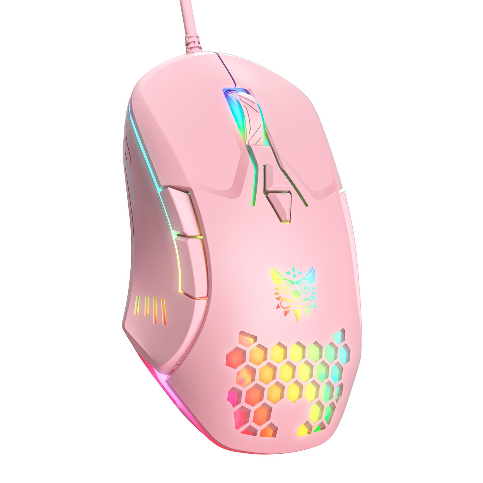 Kabelgebundene PC-Gaming-Maus: Hochpräziser Sensor, RGB-Hintergrundbeleuchtung, einstellbare DPI, 7 programmierbare Tasten, ergonomische Maus für Büro und Gaming unter Windows/Mac/Linux/Chrome OS