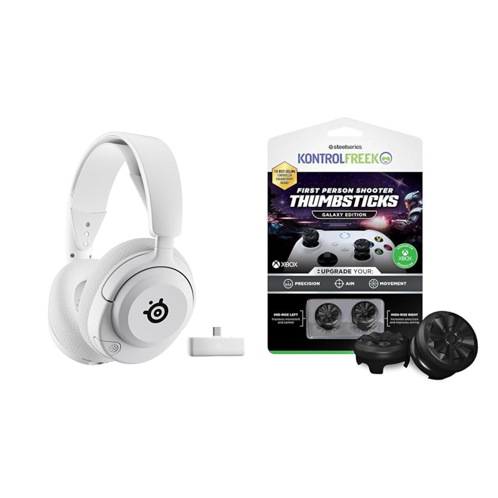 SteelSeries Arctis Nova 5X Wireless Xbox Gaming Headset - Weiß + KontrolFreek FPS Freek Galaxy Black für Xbox One und Xbox Series X Controller