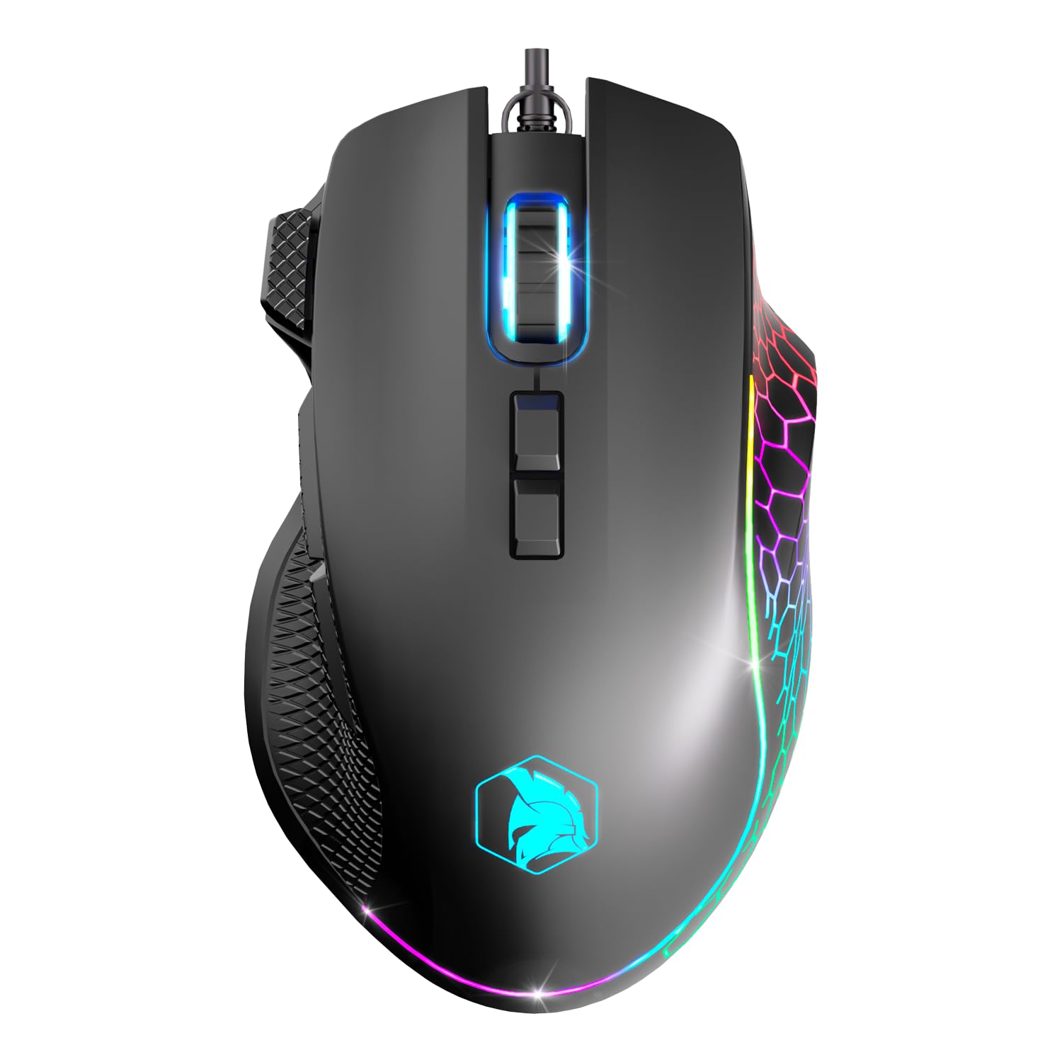 EMPIRE GAMING - W905 Gaming-Maus kabelgebunden – 12800 DPI 1000 Hz – RGB - Ergonomisch – PS4, PS5, Xbox One/Series, PC und Mac – Software inklusive – 8 Programmierbare Tasten (Schwarz)